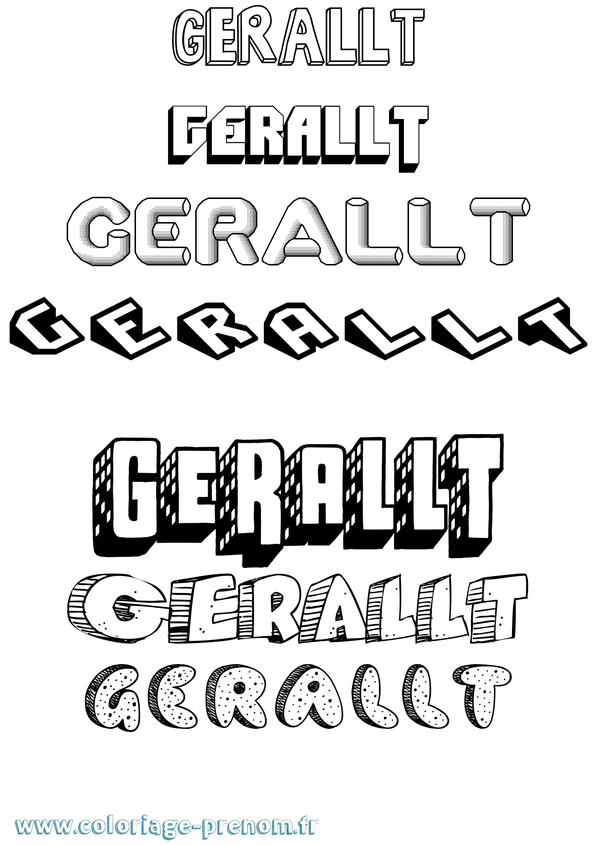 Coloriage Gerallt Effet 3D Coloriage prénom Gerallt Effet 3D
