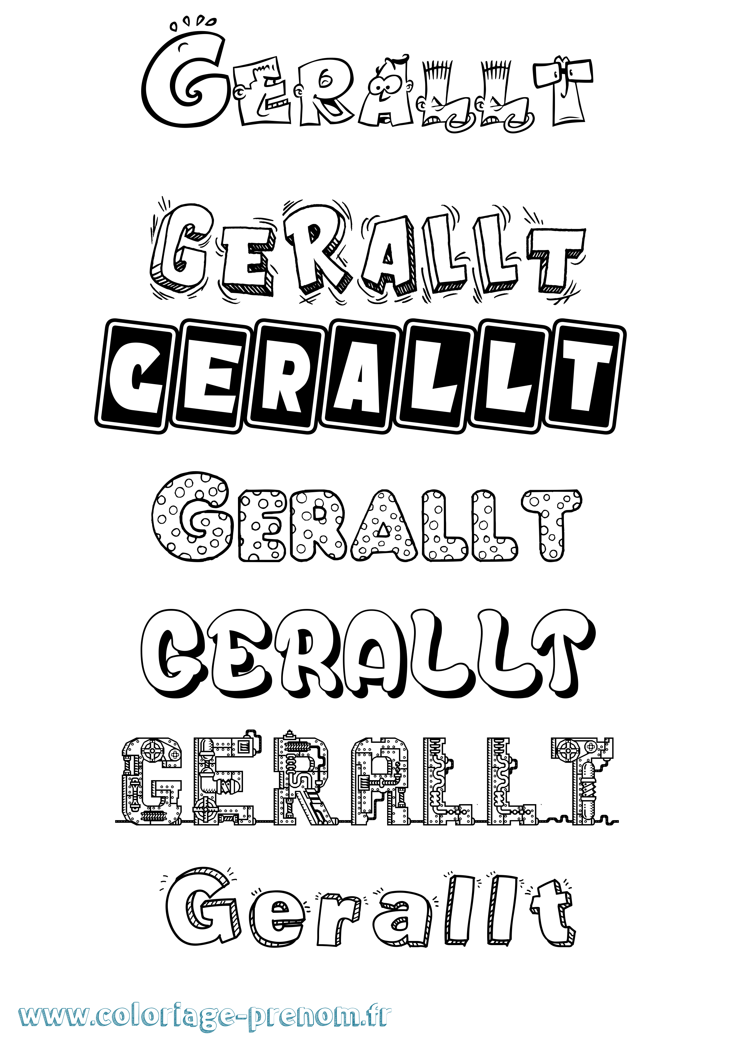 Coloriage Gerallt Fun Coloriage prénom Gerallt Fun