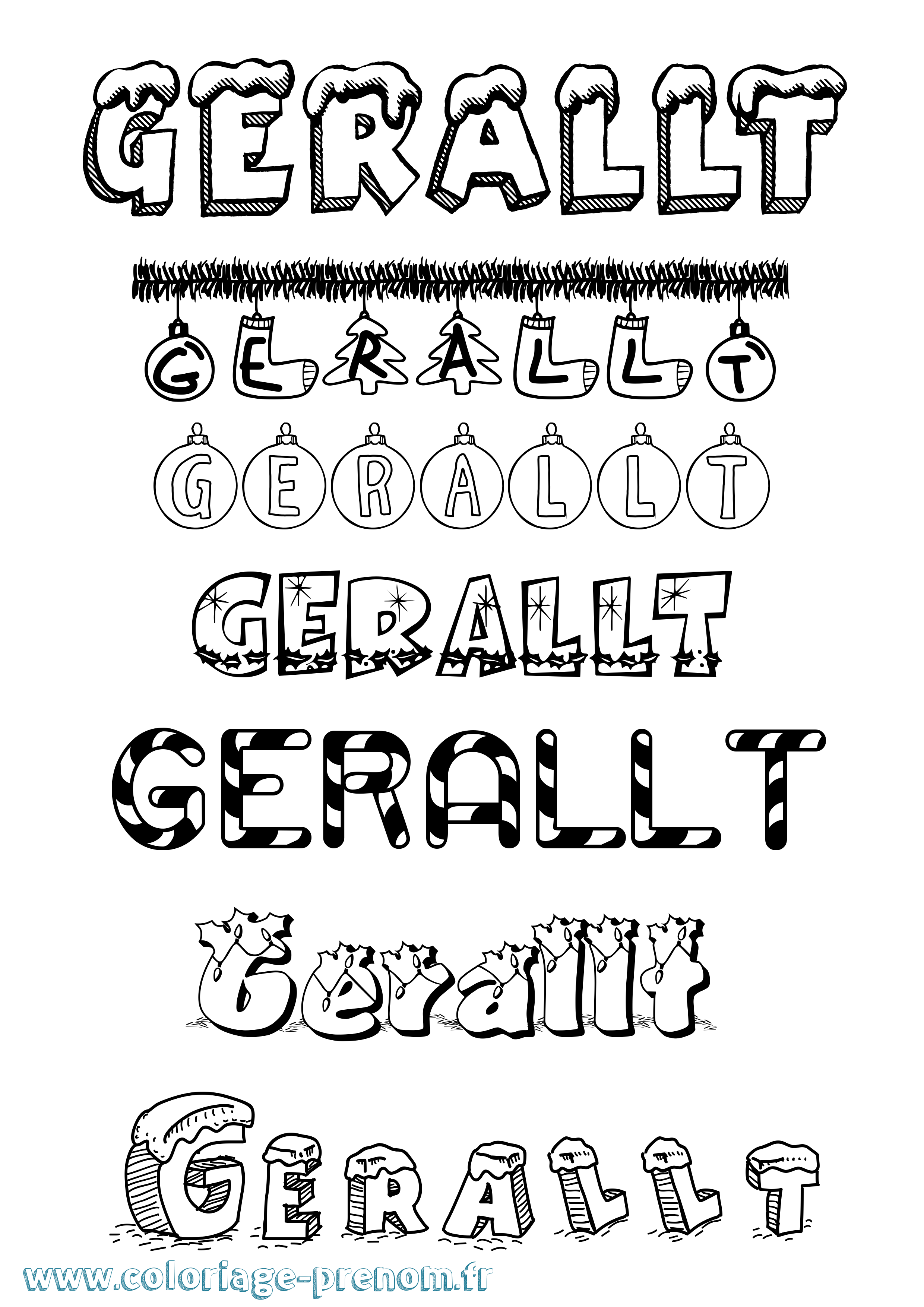 Coloriage Gerallt Noël Coloriage prénom Gerallt Noël