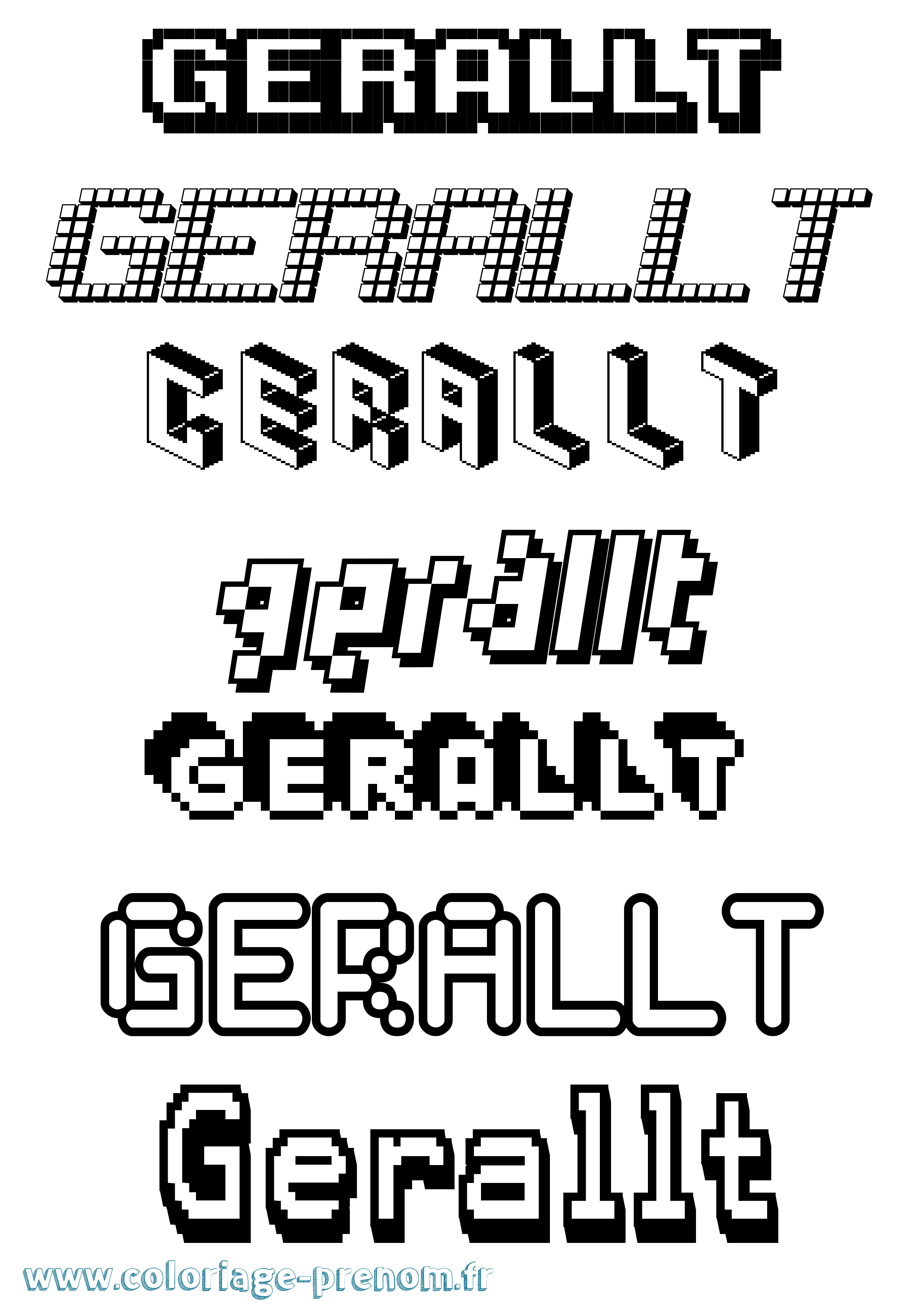 Coloriage Gerallt Pixel Coloriage prénom Gerallt Pixel