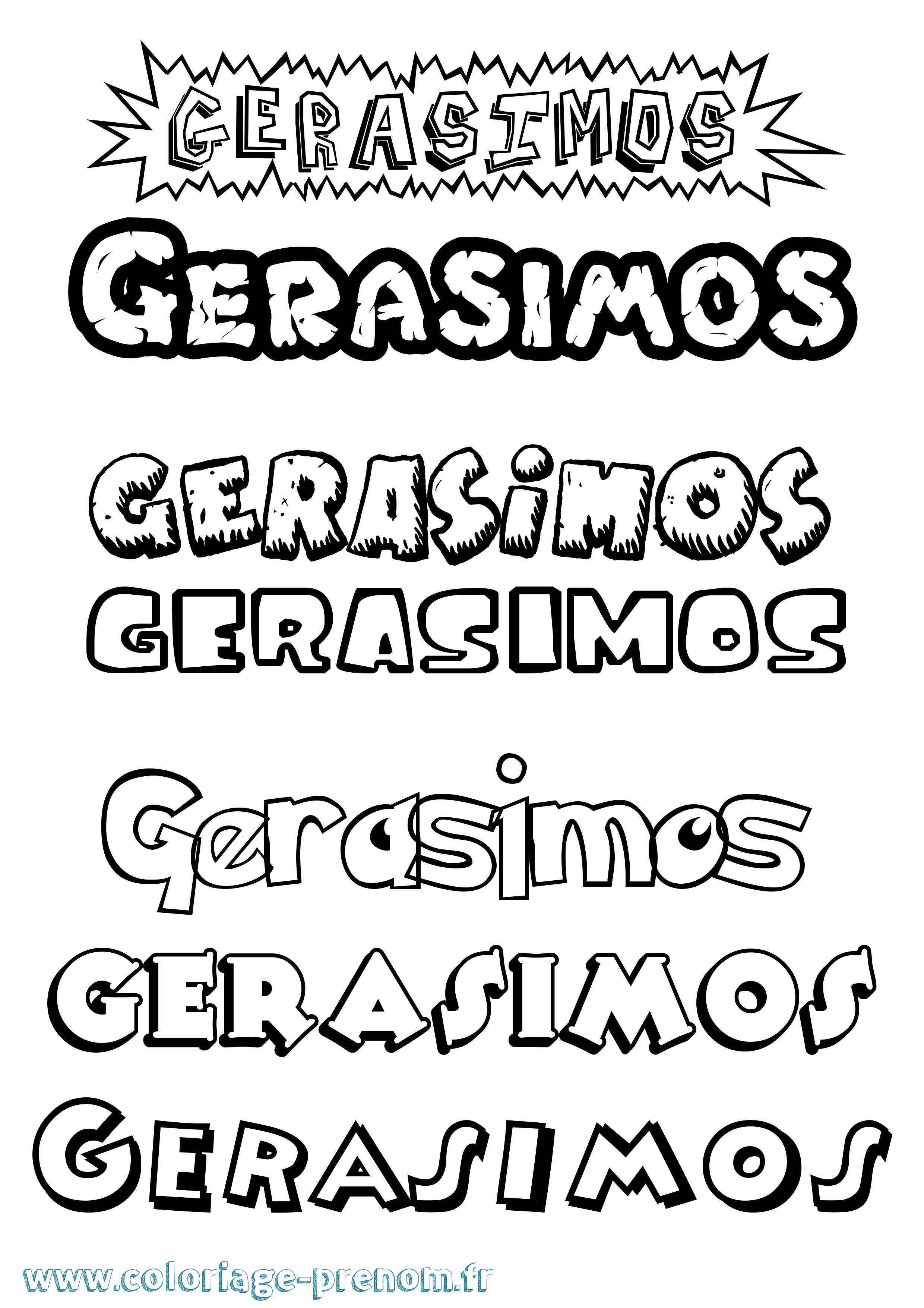 Coloriage Gerasimos Dessin Animé Coloriage prénom Gerasimos Dessin Animé