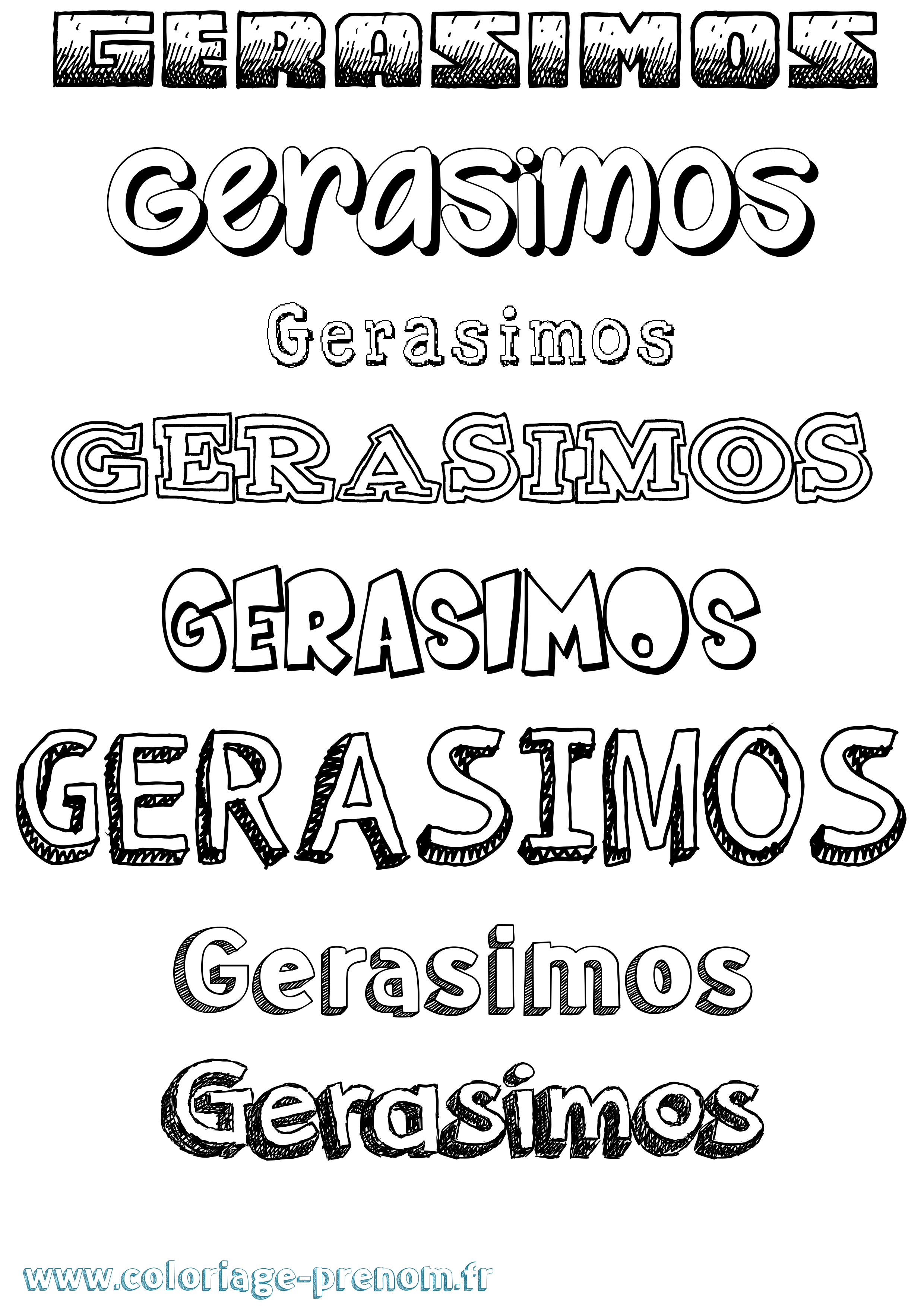 Coloriage Gerasimos Dessiné Coloriage prénom Gerasimos Dessiné