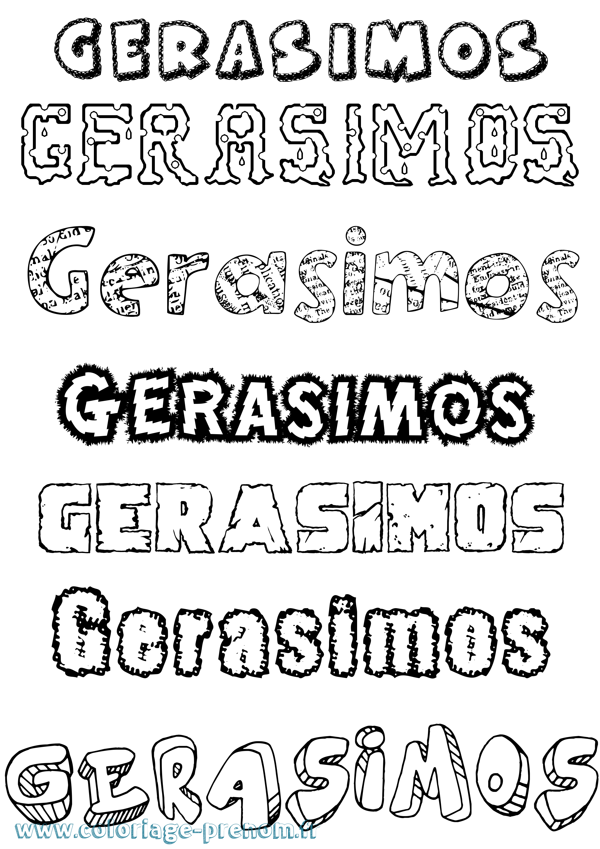 Coloriage Gerasimos Destructuré Coloriage prénom Gerasimos Destructuré