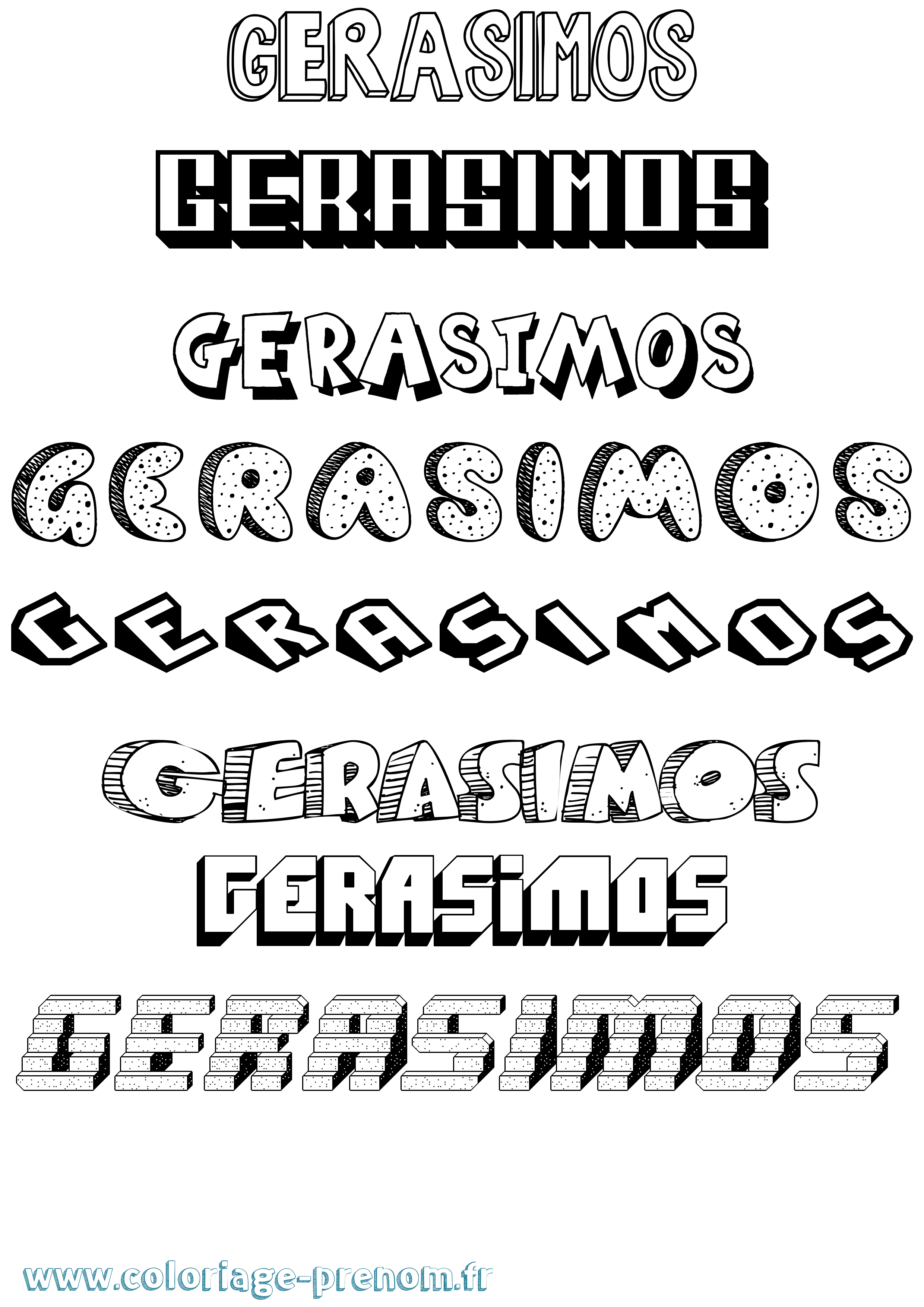 Coloriage Gerasimos Effet 3D Coloriage prénom Gerasimos Effet 3D