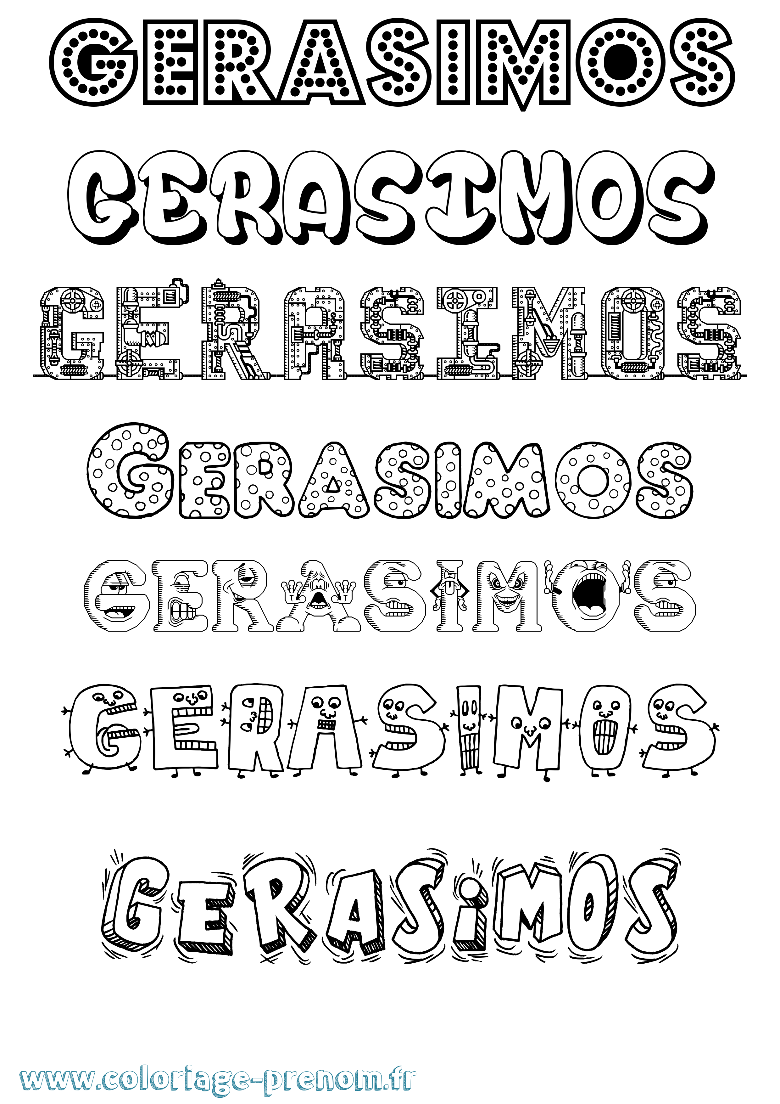 Coloriage Gerasimos Fun Coloriage prénom Gerasimos Fun