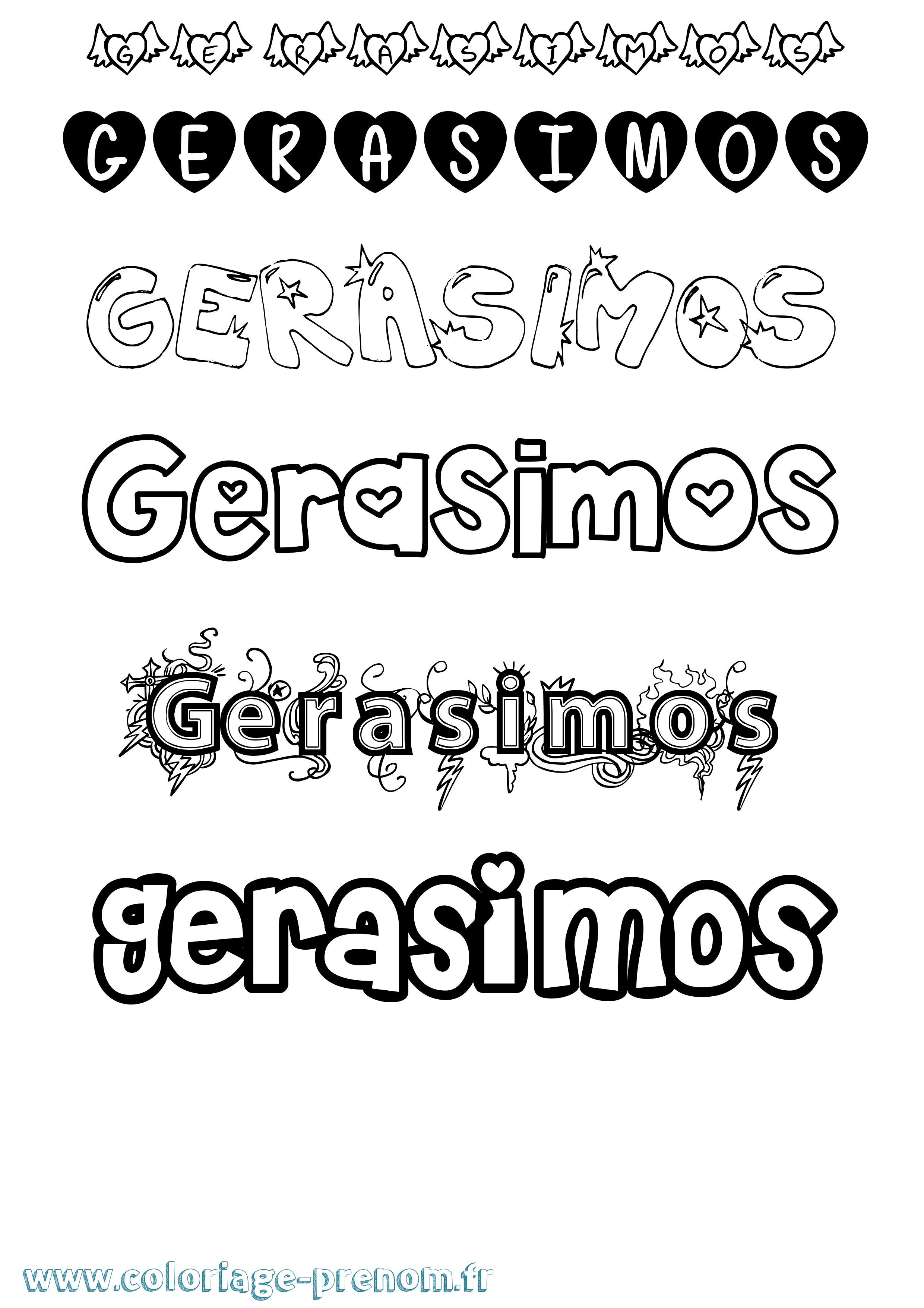 Coloriage Gerasimos Girly Coloriage prénom Gerasimos Girly