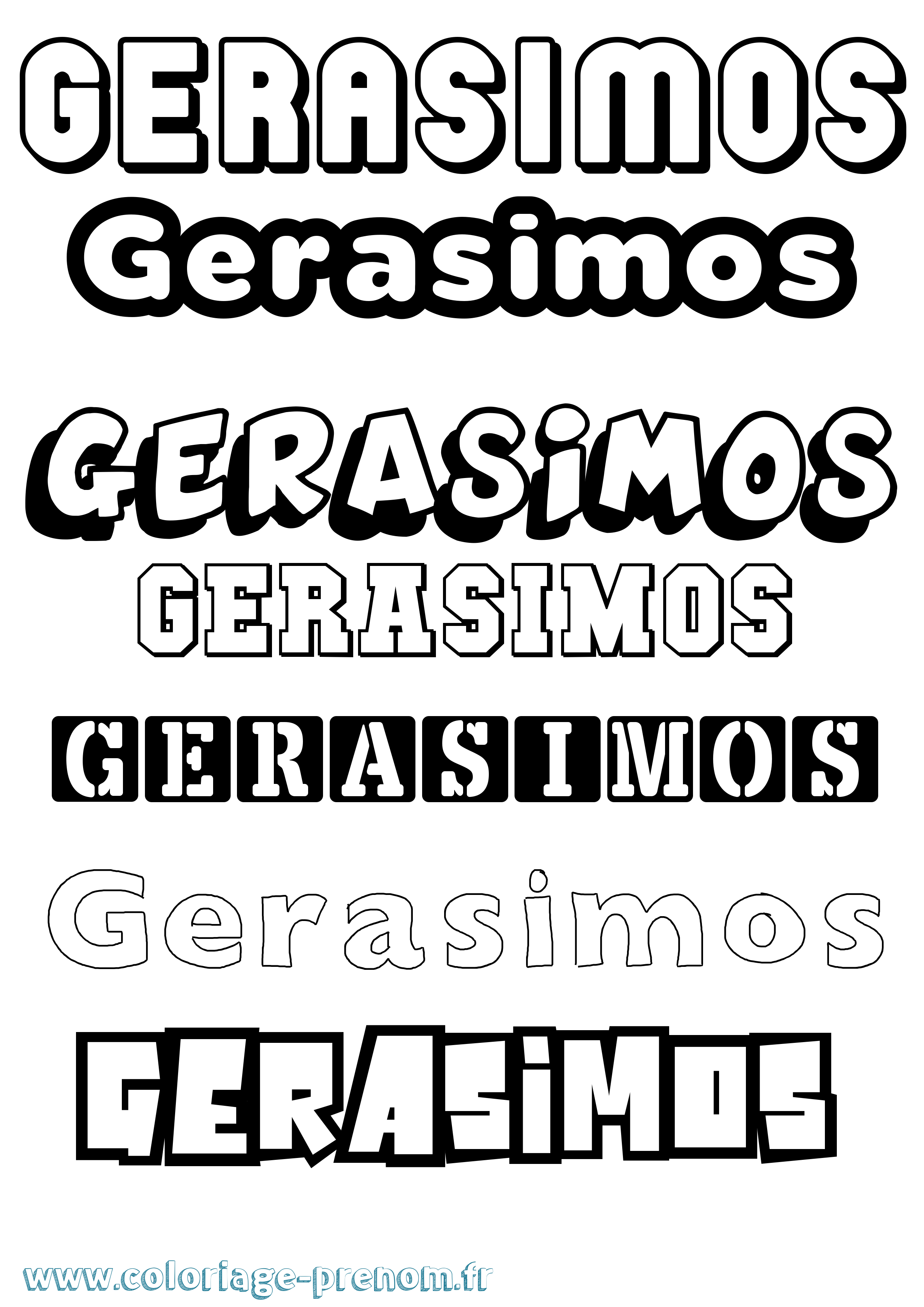 Coloriage Gerasimos Simple Coloriage prénom Gerasimos Simple