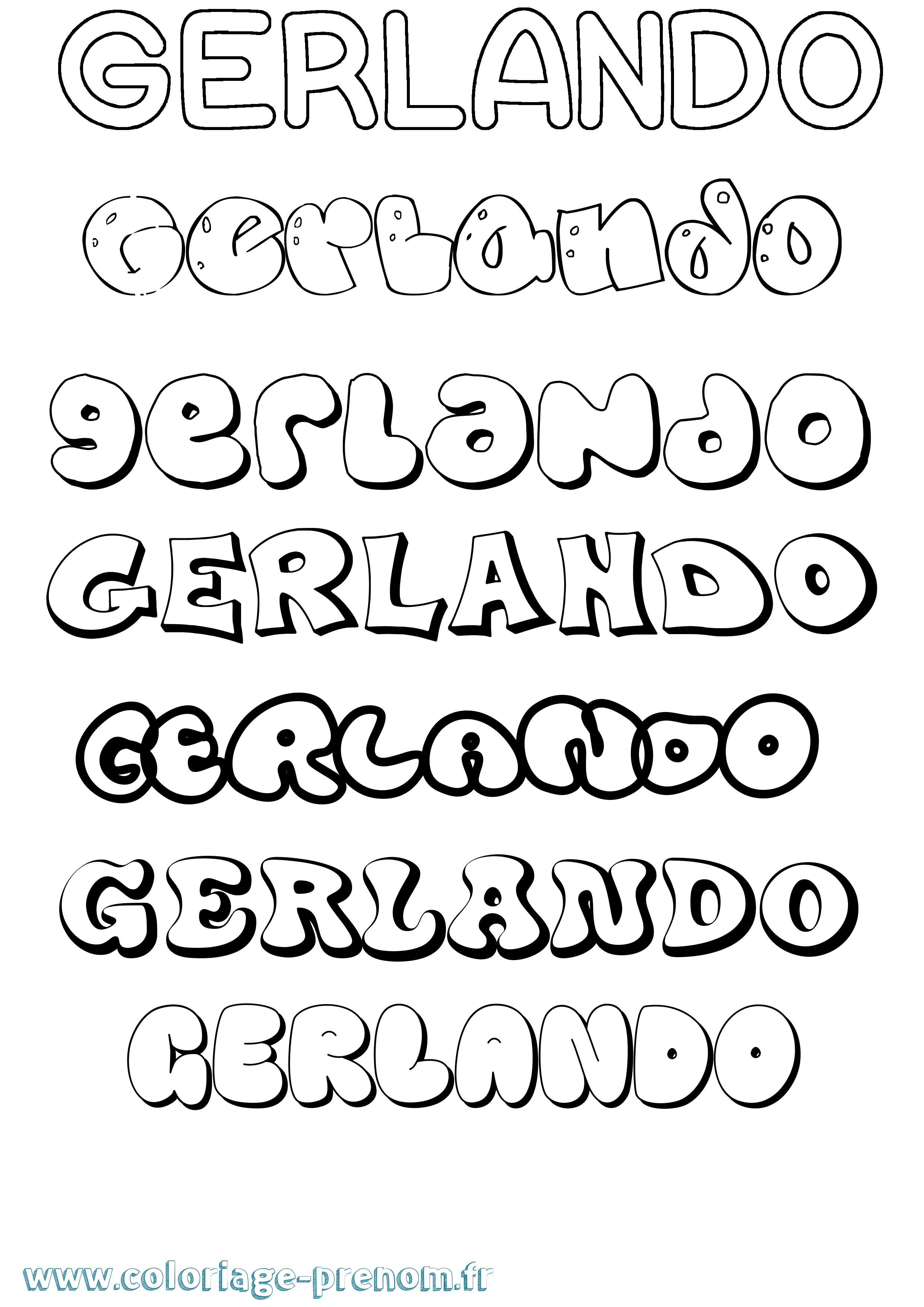 Coloriage Gerlando Bubble Coloriage prénom Gerlando Bubble