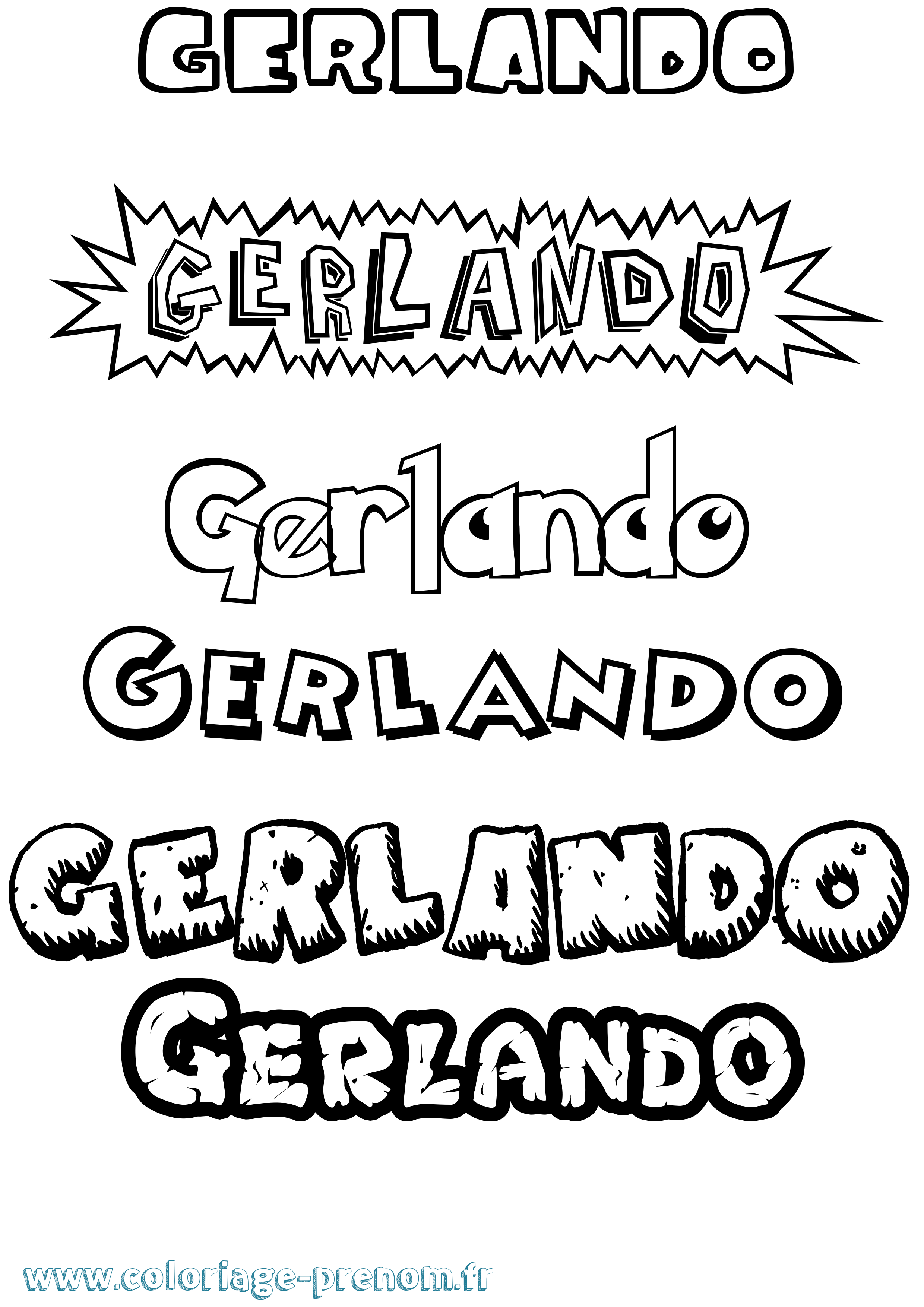 Coloriage Gerlando Dessin Animé Coloriage prénom Gerlando Dessin Animé