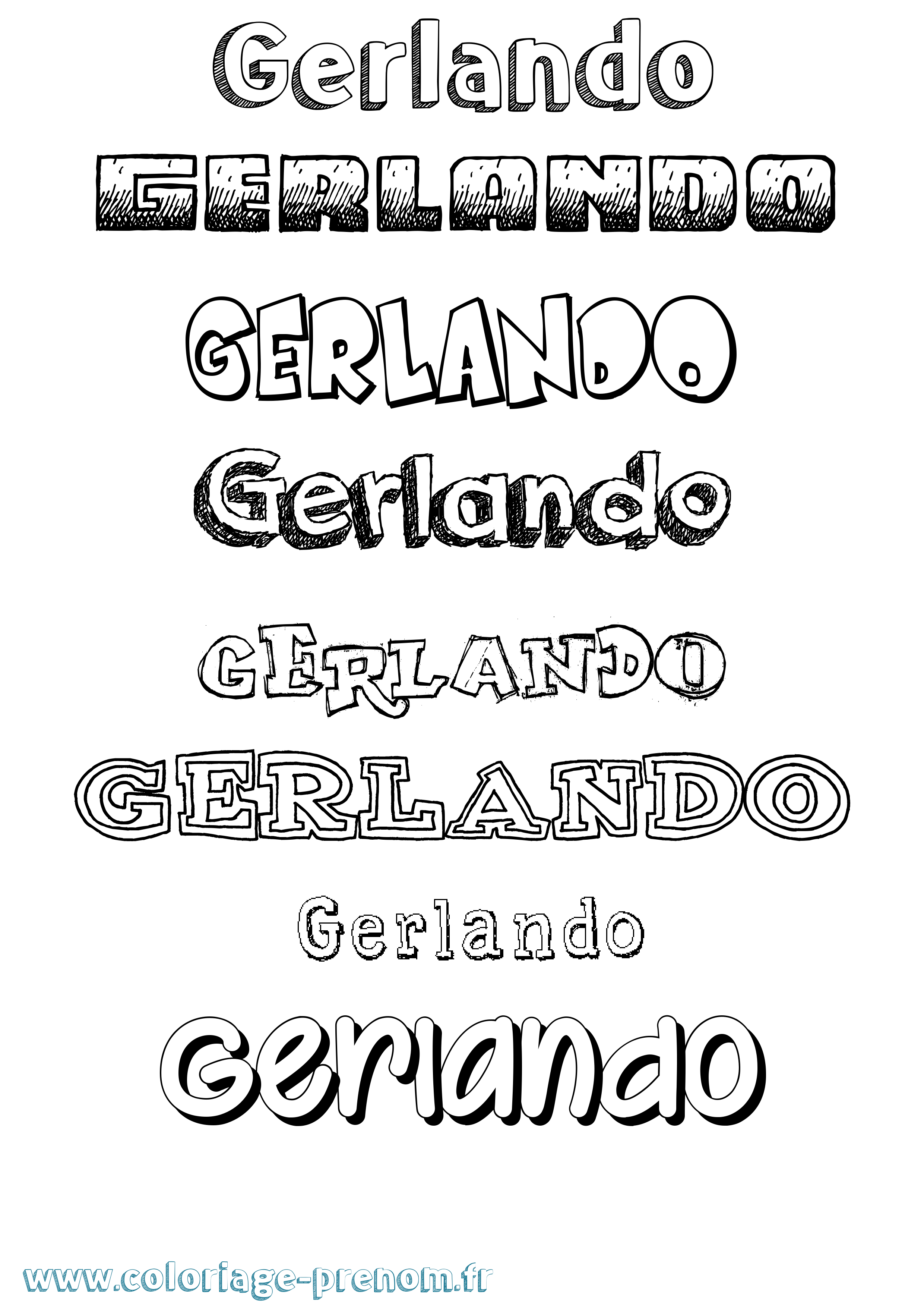 Coloriage Gerlando Dessiné Coloriage prénom Gerlando Dessiné