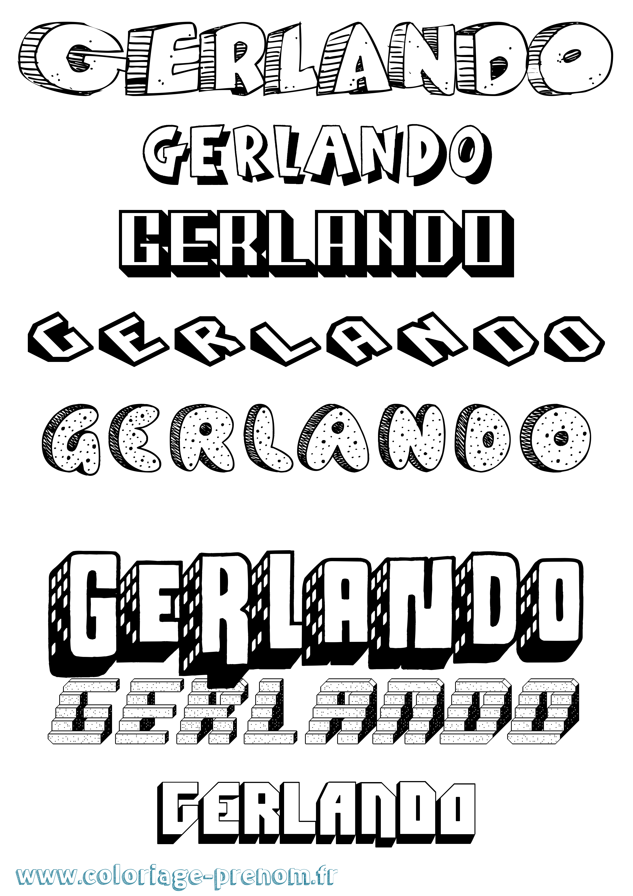 Coloriage Gerlando Effet 3D Coloriage prénom Gerlando Effet 3D