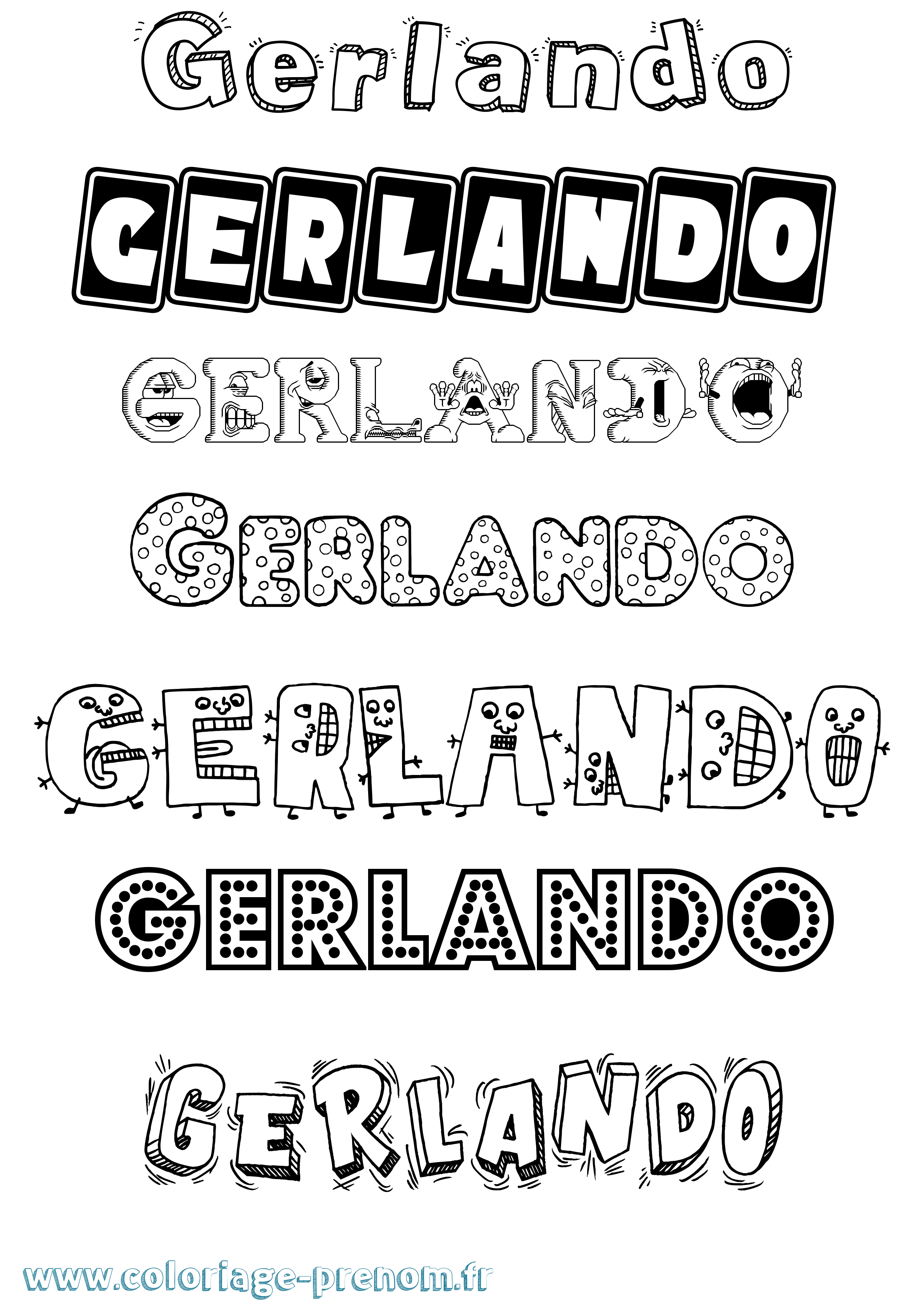 Coloriage Gerlando Fun Coloriage prénom Gerlando Fun