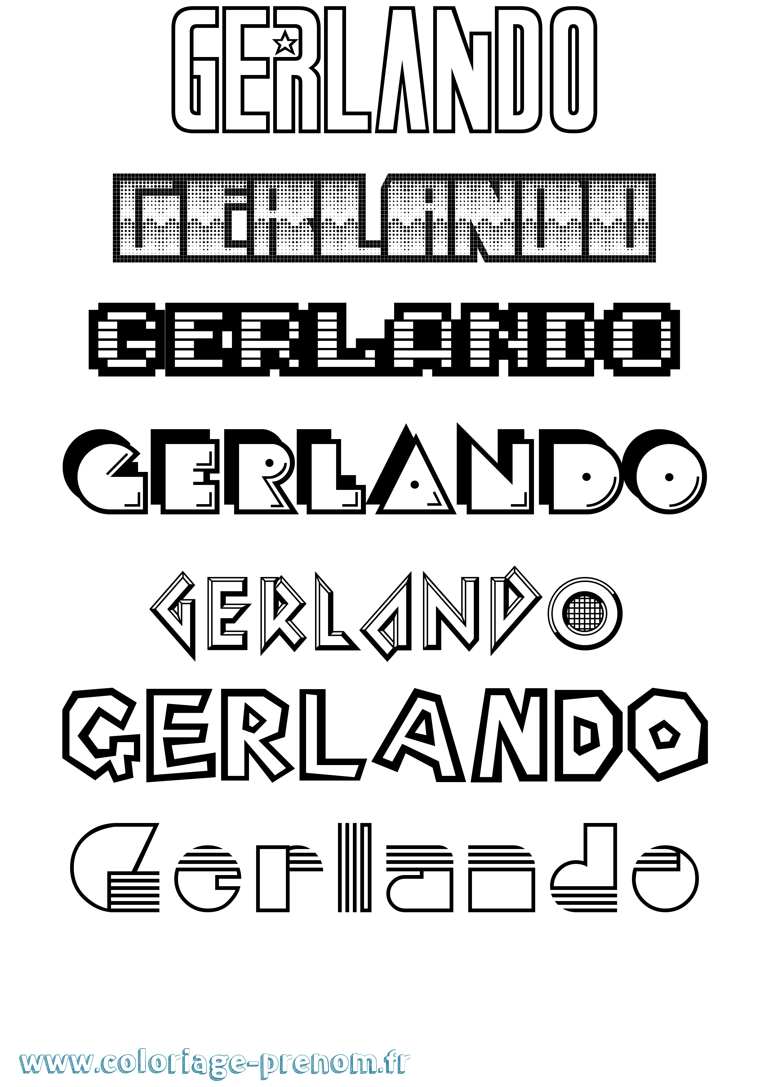 Coloriage Gerlando Jeux Vidéos Coloriage prénom Gerlando Jeux Vidéos
