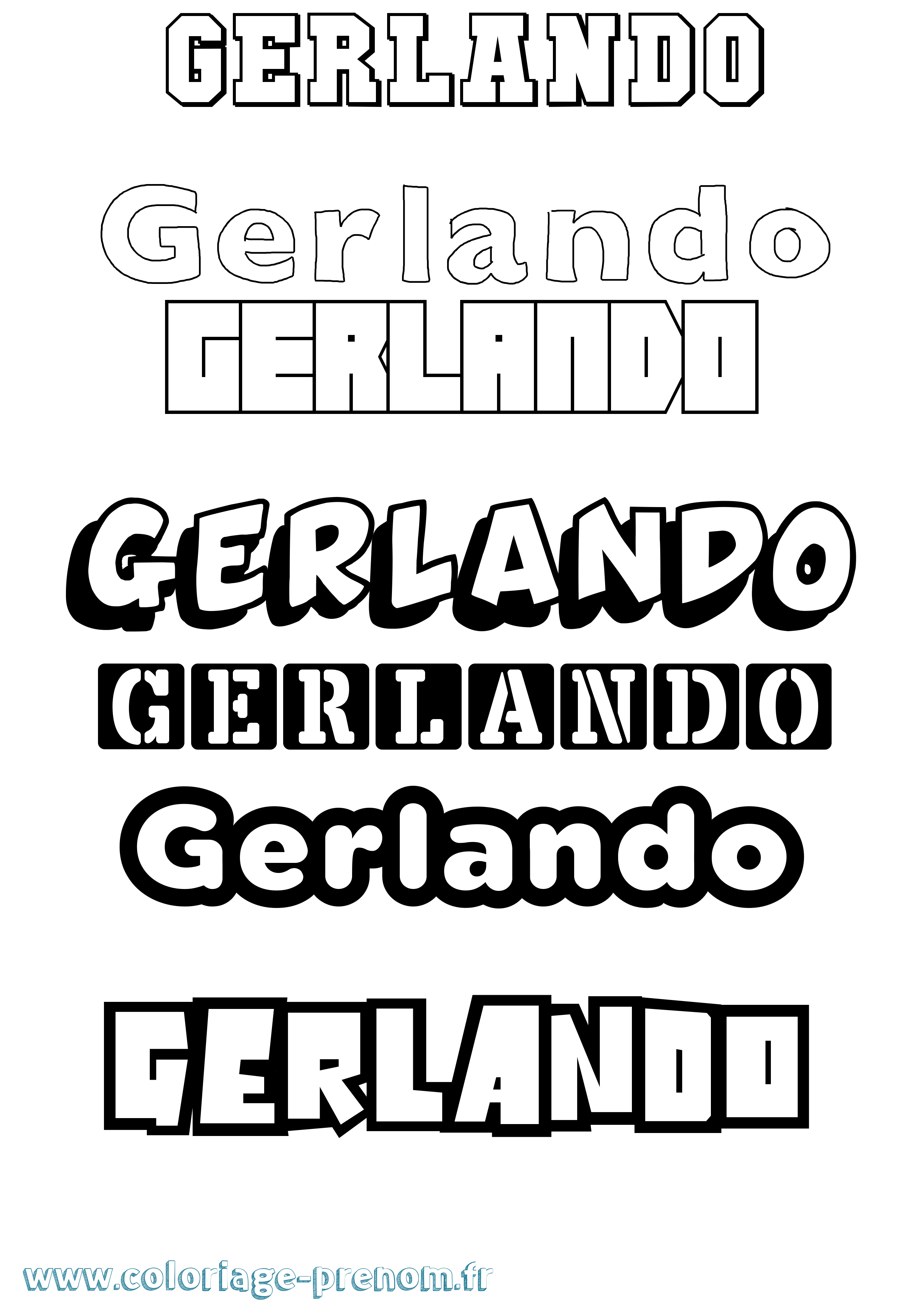Coloriage Gerlando Simple Coloriage prénom Gerlando Simple