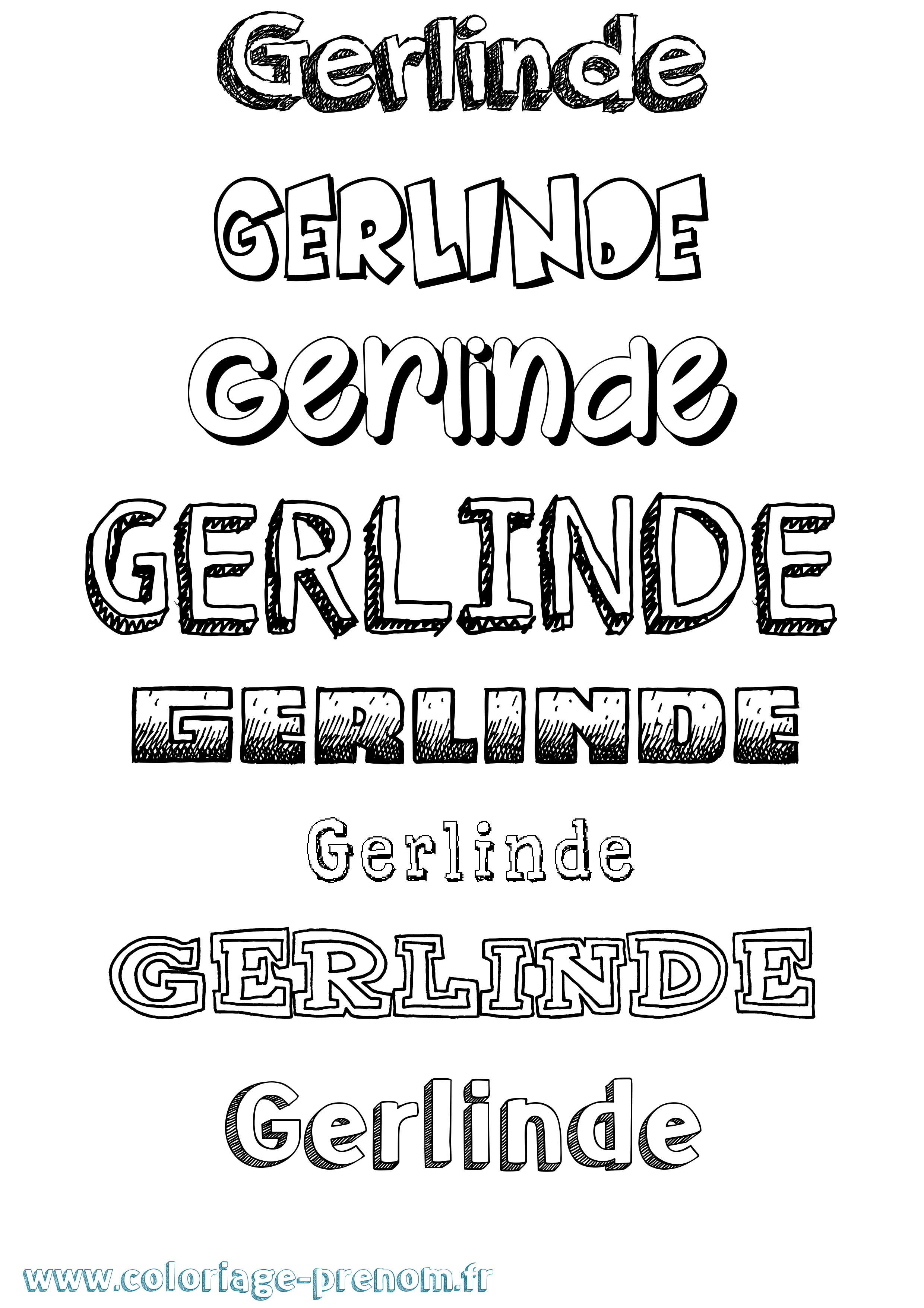 Coloriage Gerlinde Dessiné Coloriage prénom Gerlinde Dessiné