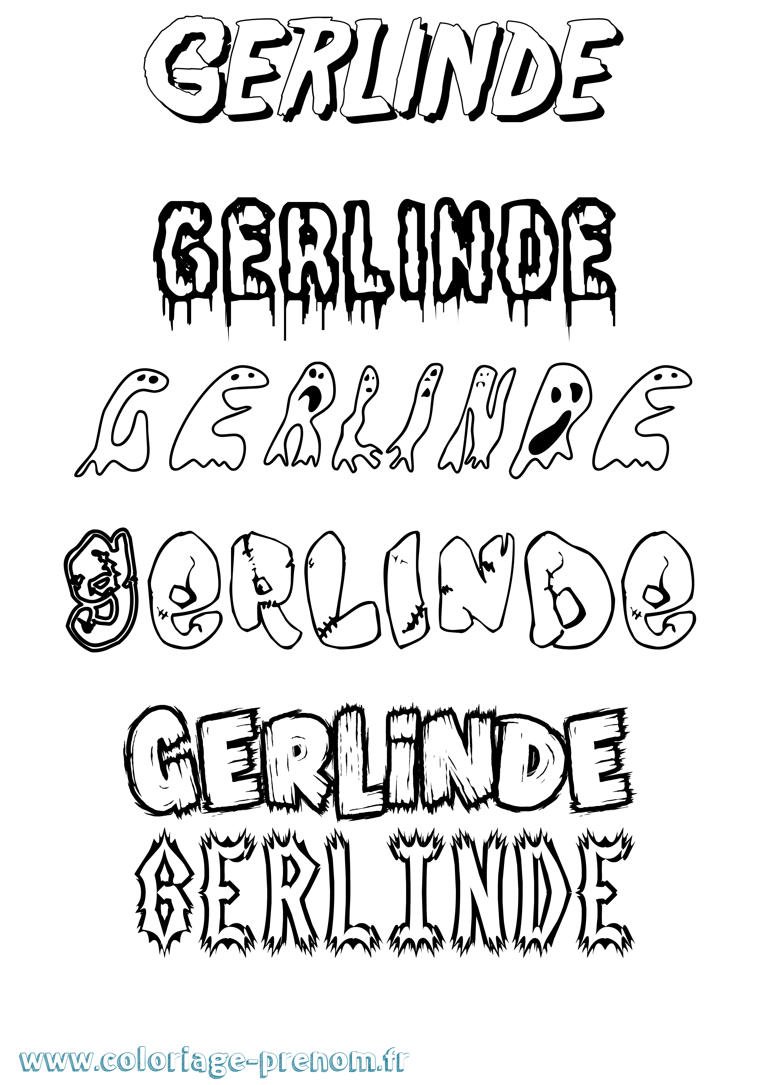 Coloriage Gerlinde Frisson Coloriage prénom Gerlinde Frisson