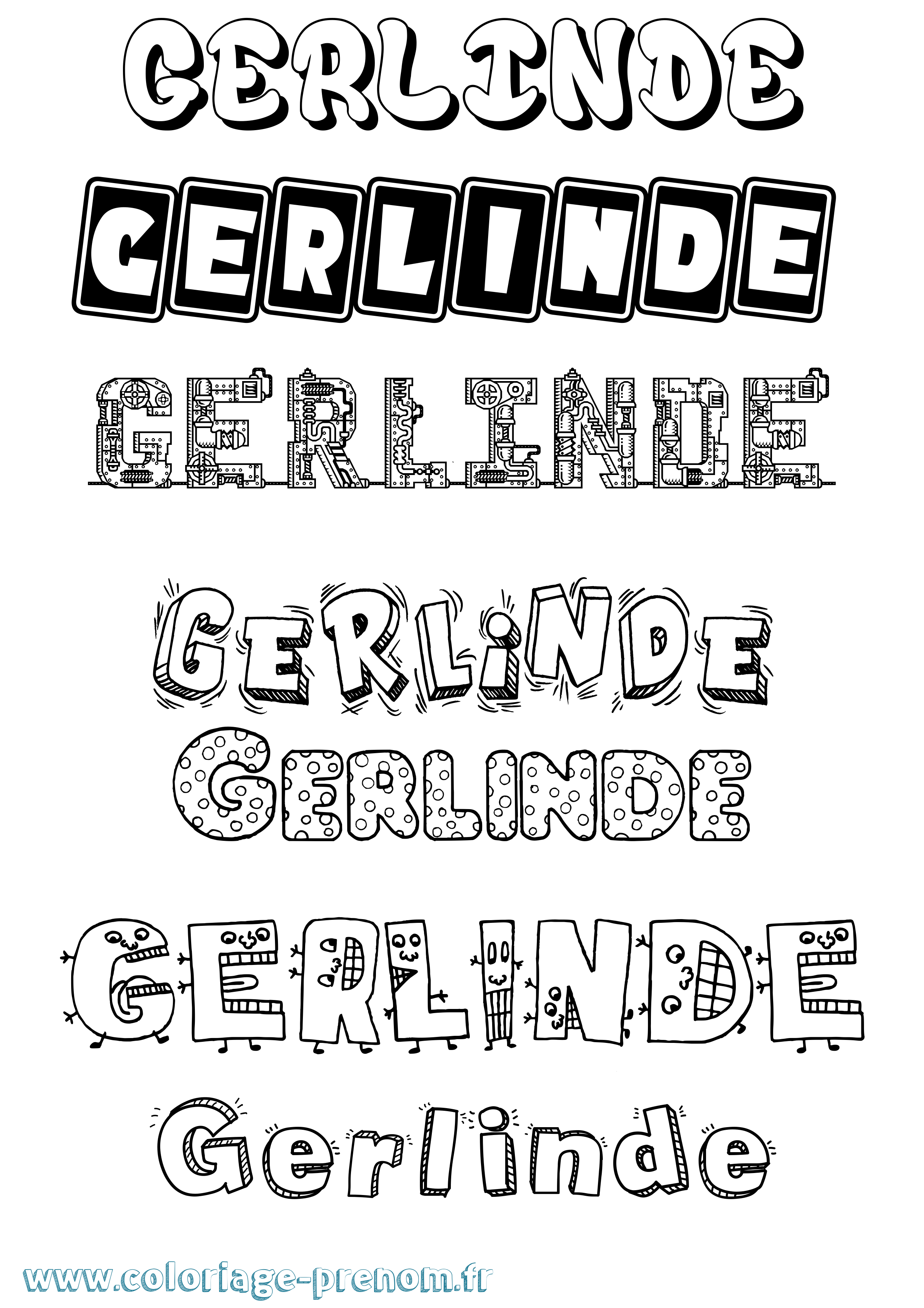 Coloriage Gerlinde Fun Coloriage prénom Gerlinde Fun
