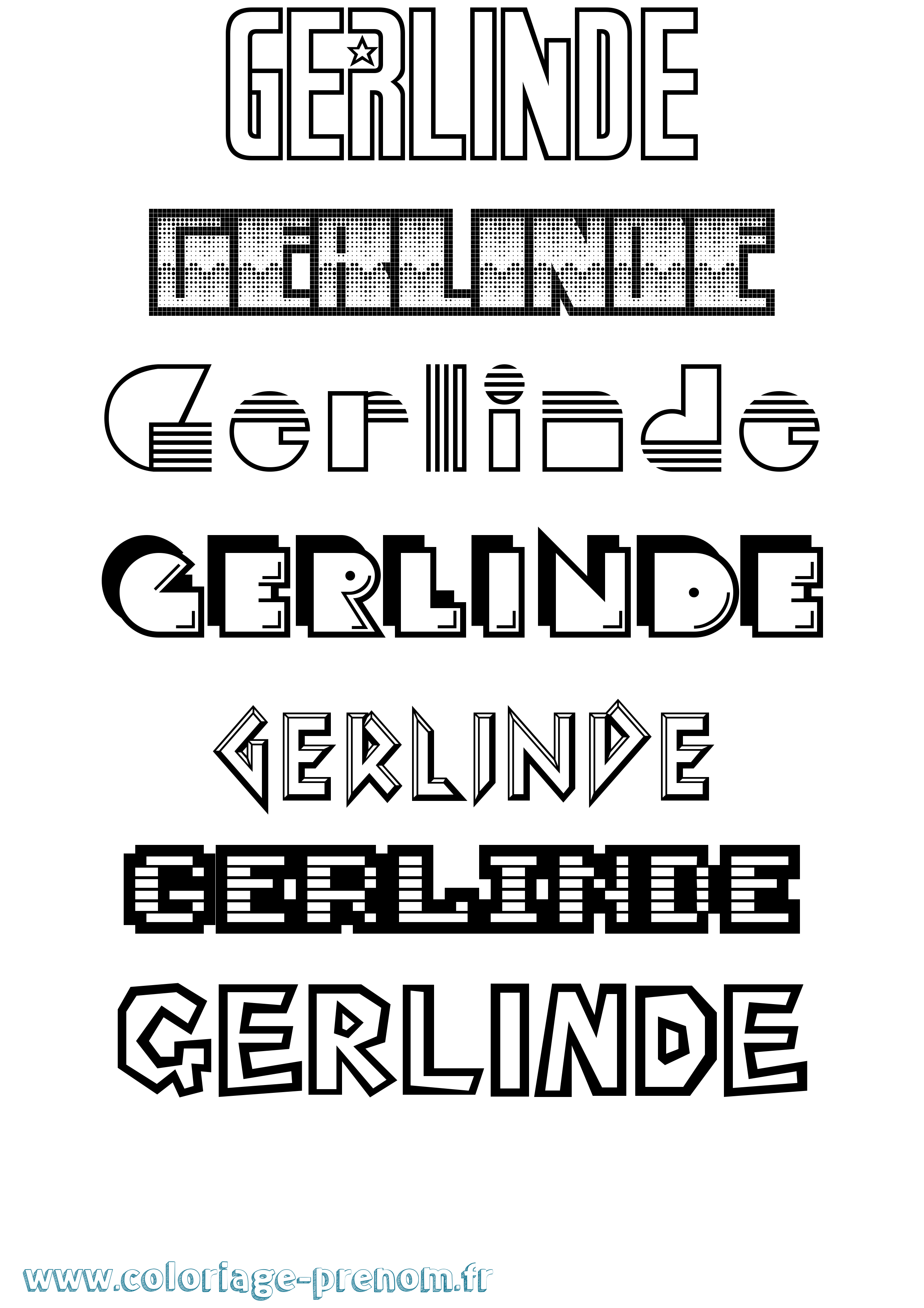 Coloriage Gerlinde Jeux Vidéos Coloriage prénom Gerlinde Jeux Vidéos