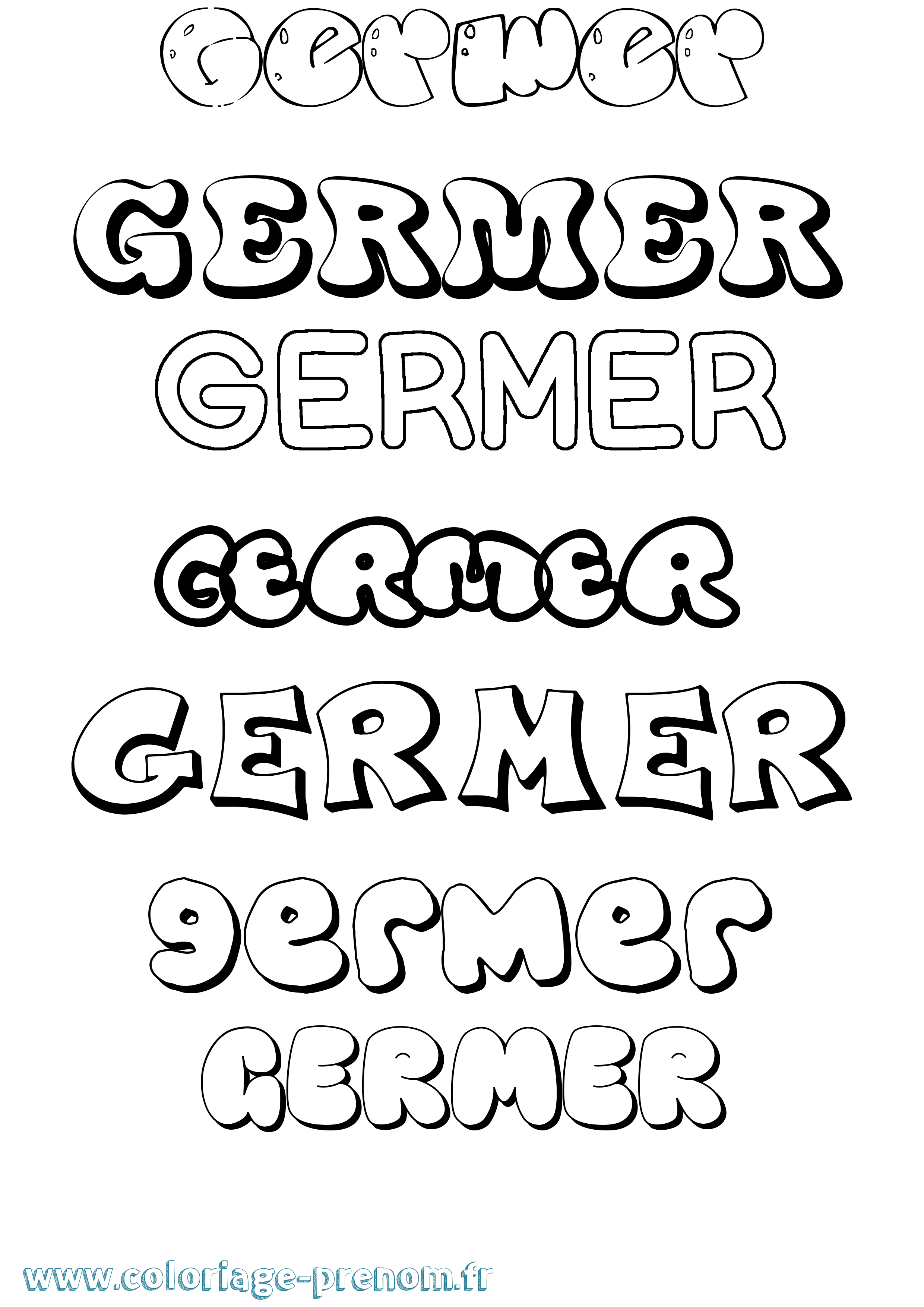 Coloriage Germer Bubble Coloriage prénom Germer Bubble