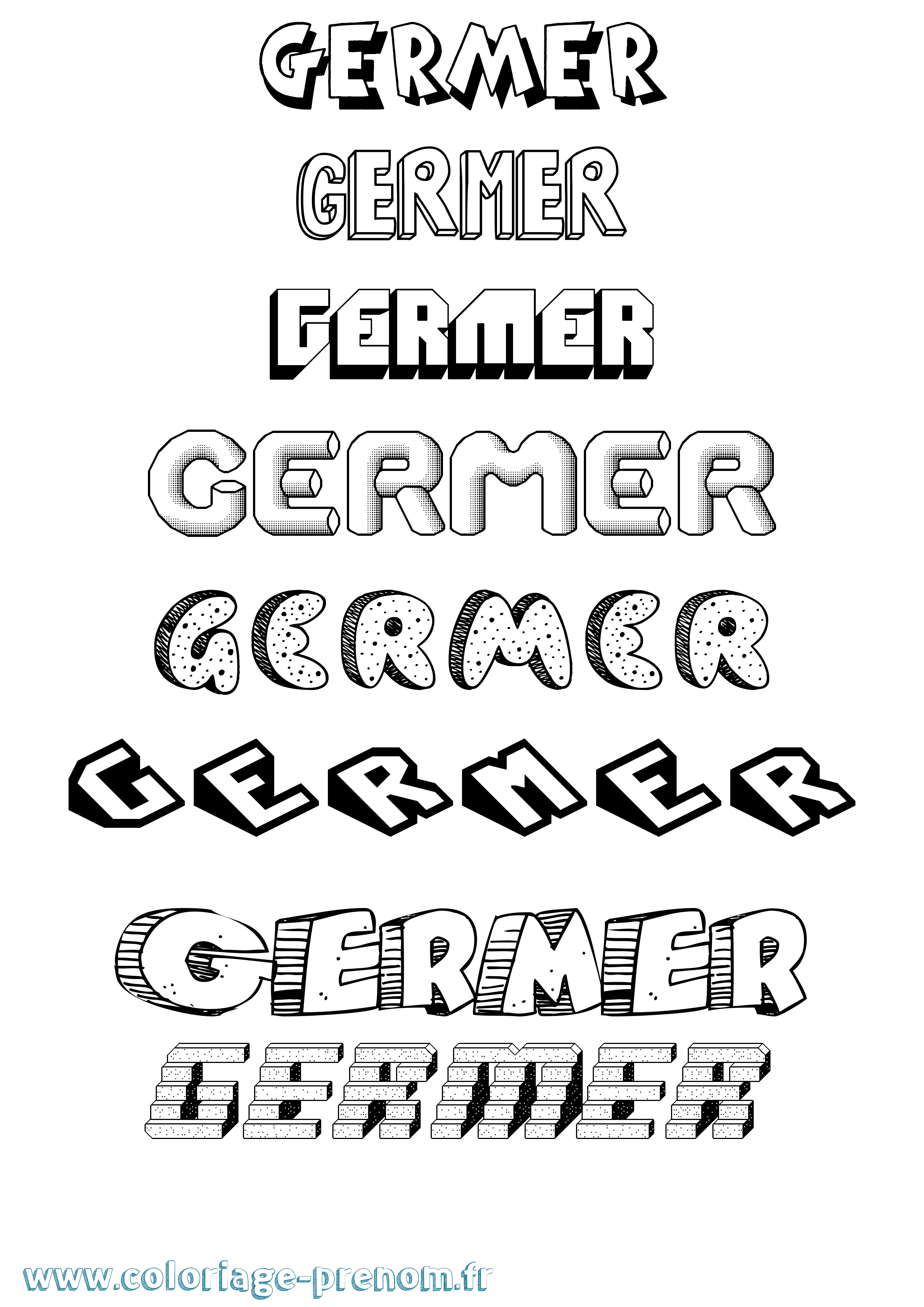 Coloriage Germer Effet 3D Coloriage prénom Germer Effet 3D