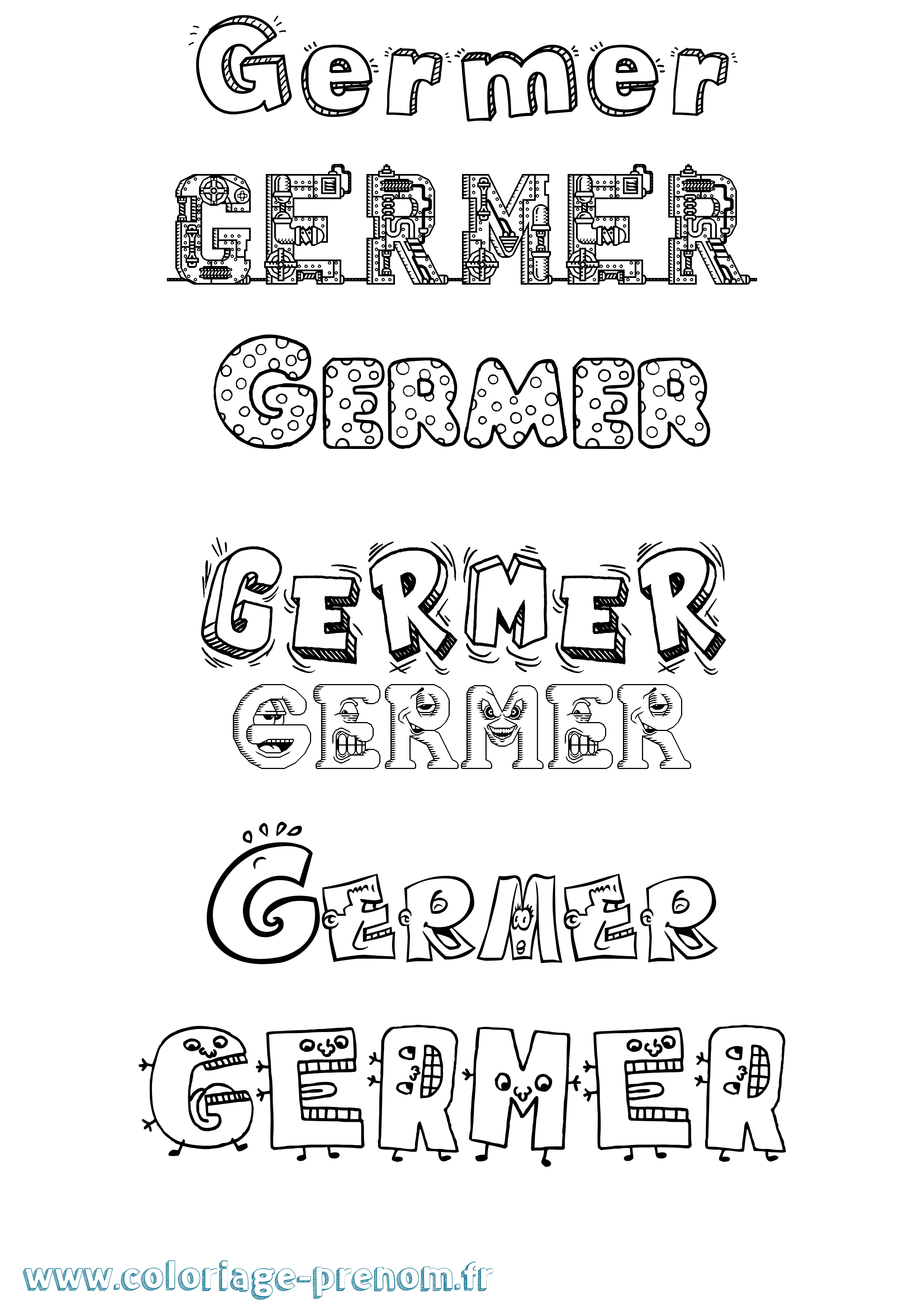 Coloriage Germer Fun Coloriage prénom Germer Fun