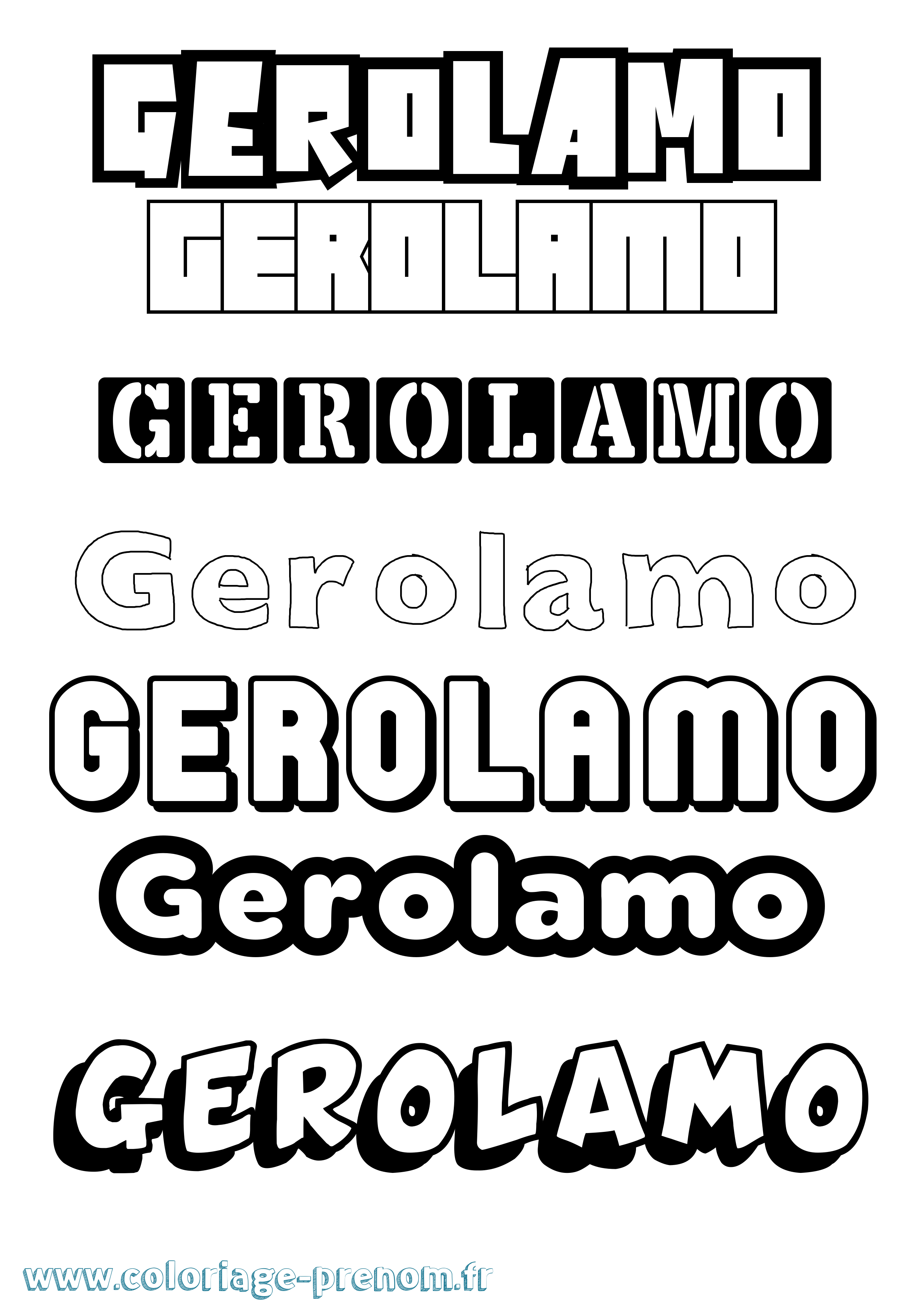 Coloriage Gerolamo Simple Coloriage prénom Gerolamo Simple