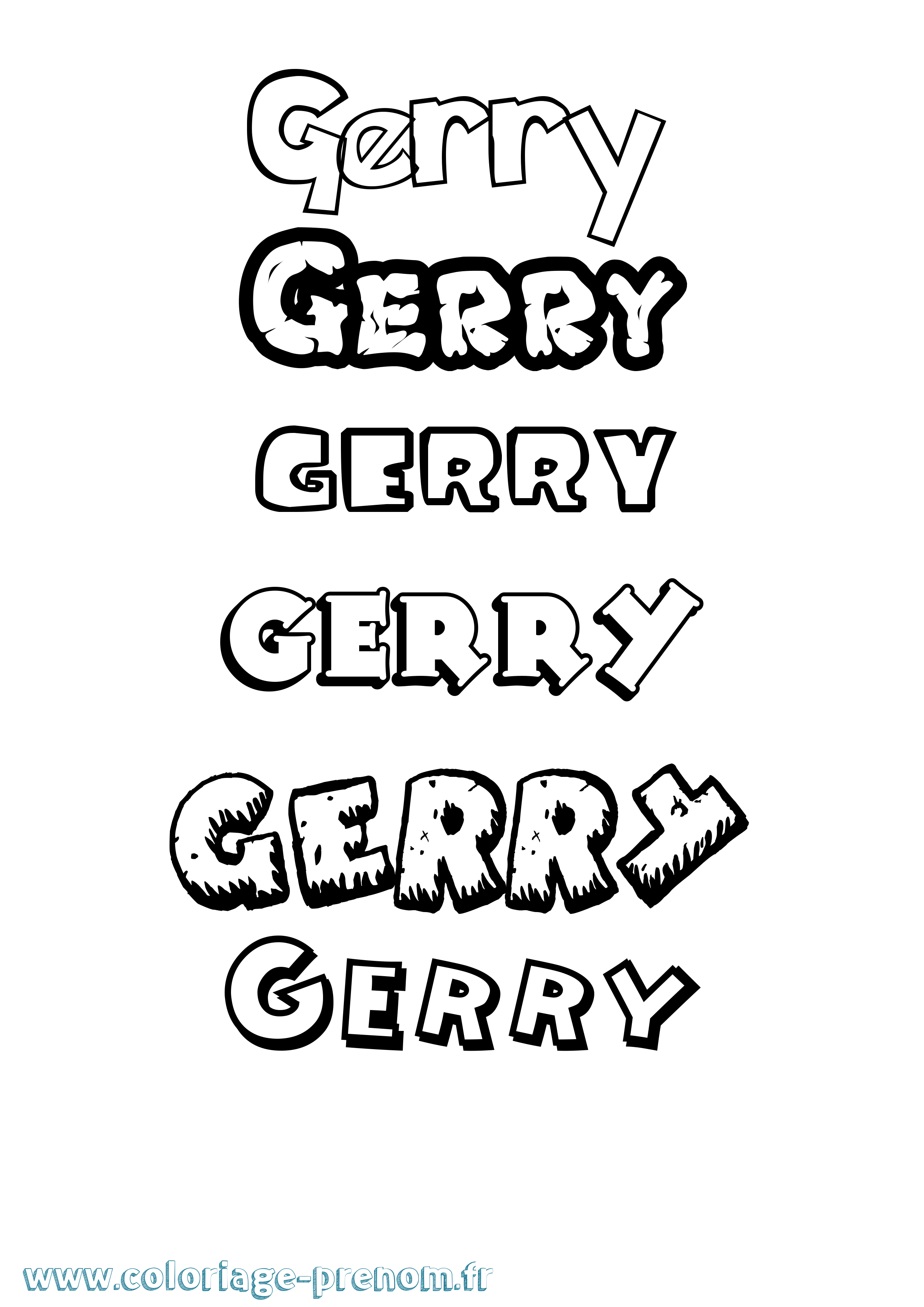 Coloriage Gerry Dessin Animé Coloriage prénom Gerry Dessin Animé