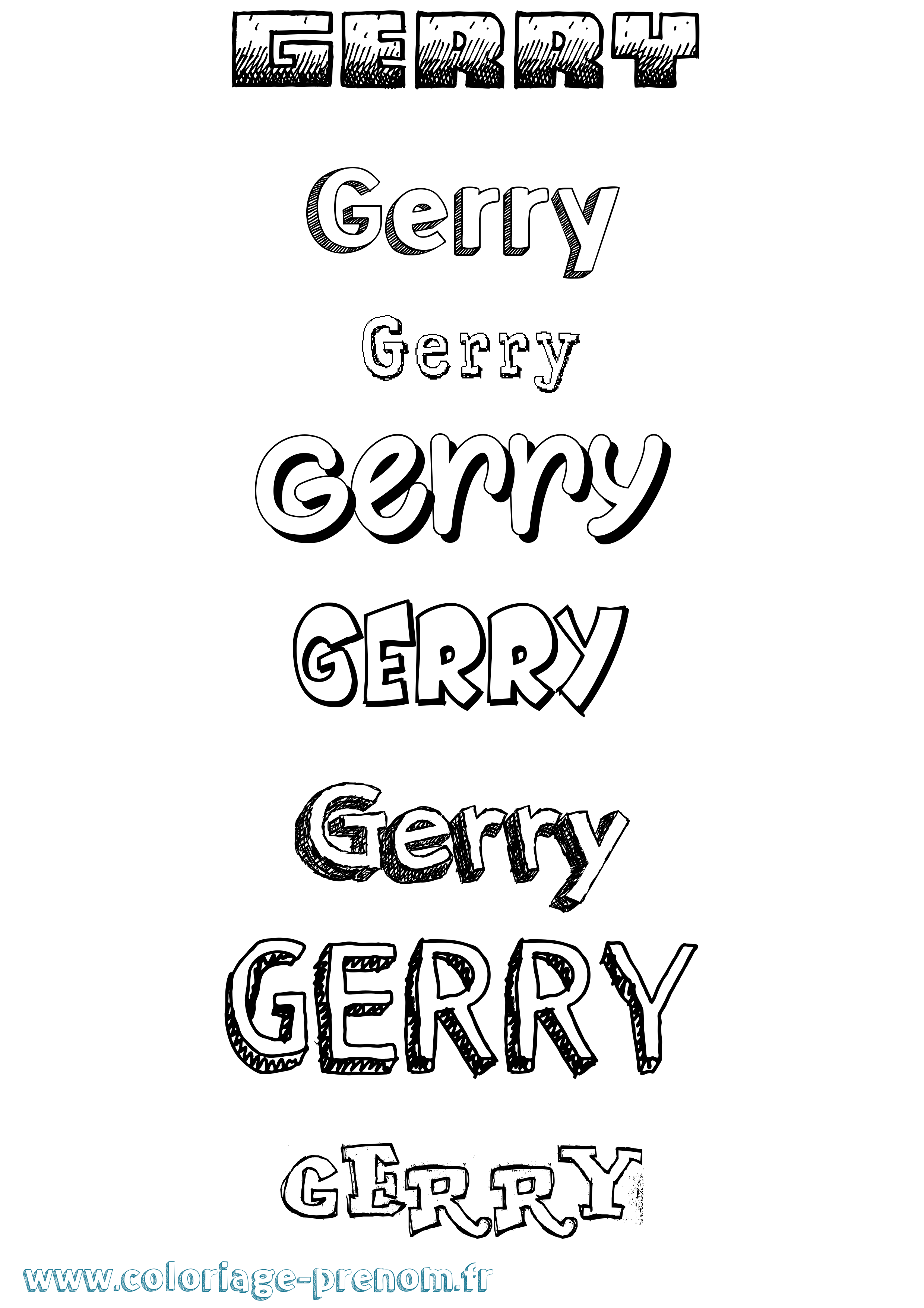 Coloriage Gerry Dessiné Coloriage prénom Gerry Dessiné