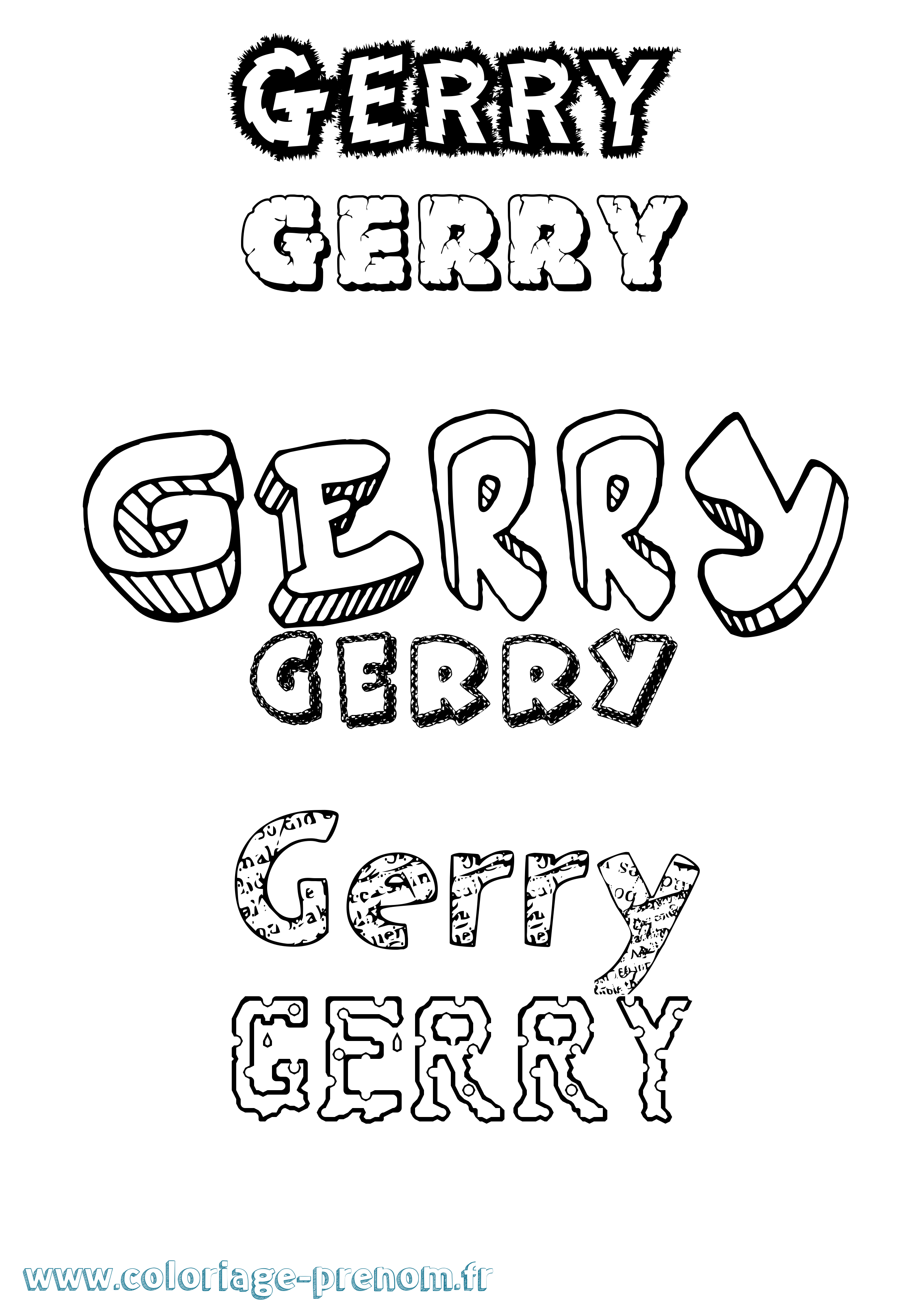 Coloriage Gerry Destructuré Coloriage prénom Gerry Destructuré