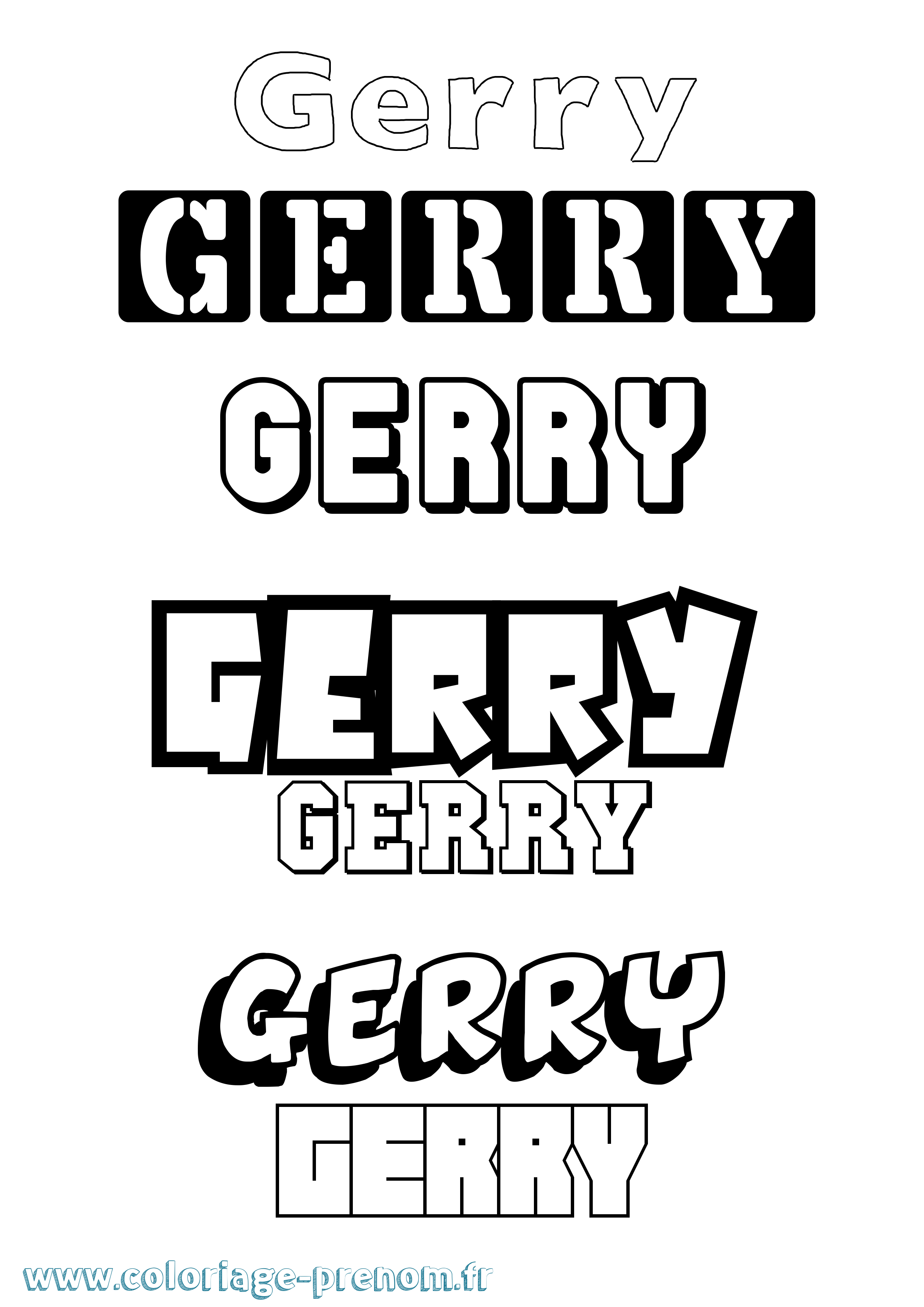 Coloriage Gerry Simple Coloriage prénom Gerry Simple