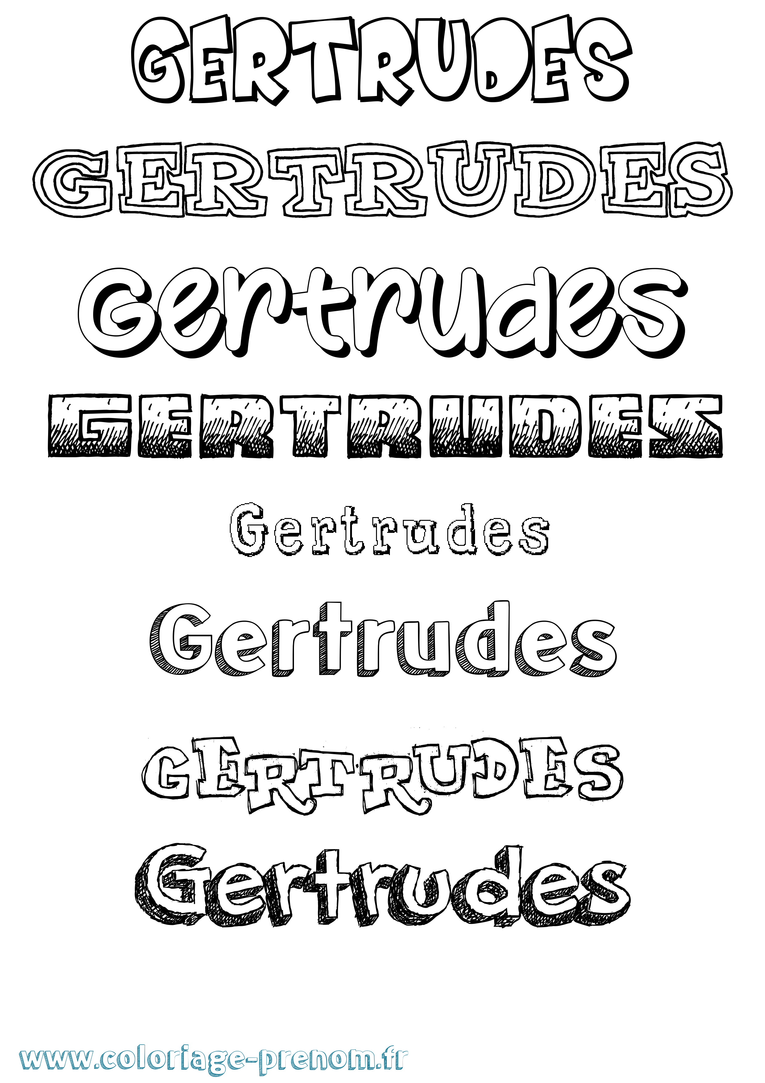 Coloriage Gertrudes Dessiné Coloriage prénom Gertrudes Dessiné