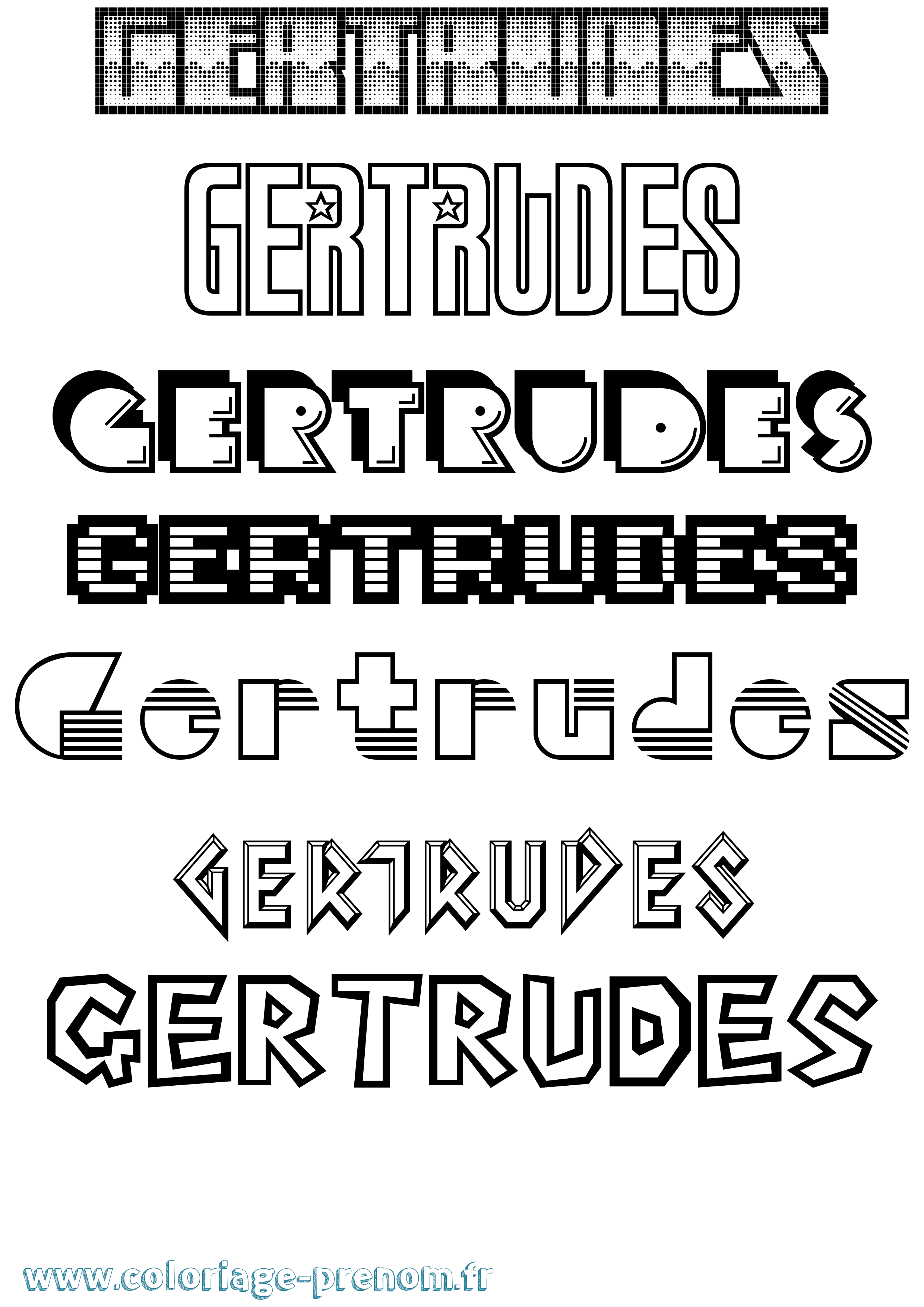 Coloriage Gertrudes Jeux Vidéos Coloriage prénom Gertrudes Jeux Vidéos