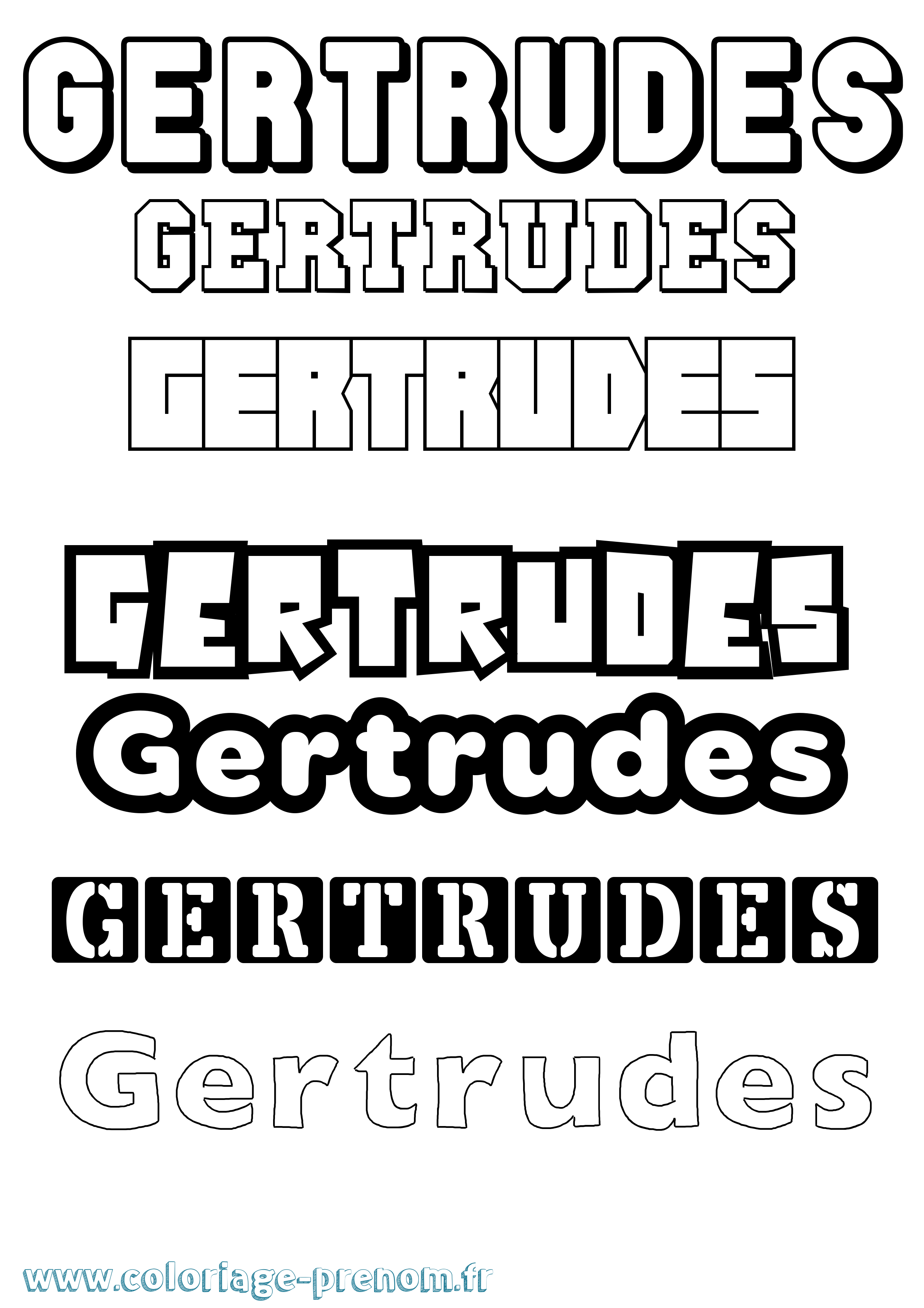 Coloriage Gertrudes Simple Coloriage prénom Gertrudes Simple