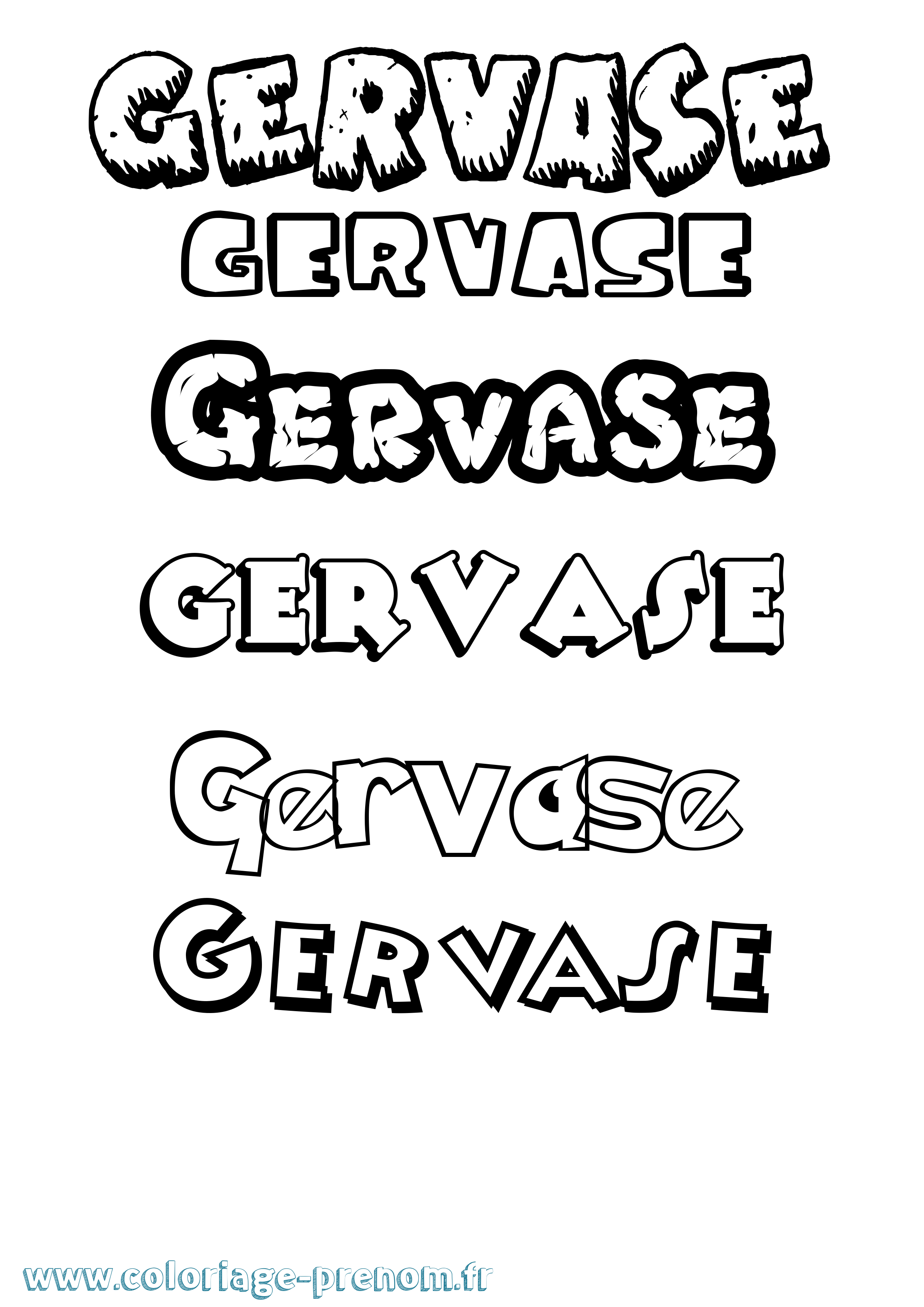 Coloriage Gervase Dessin Animé Coloriage prénom Gervase Dessin Animé