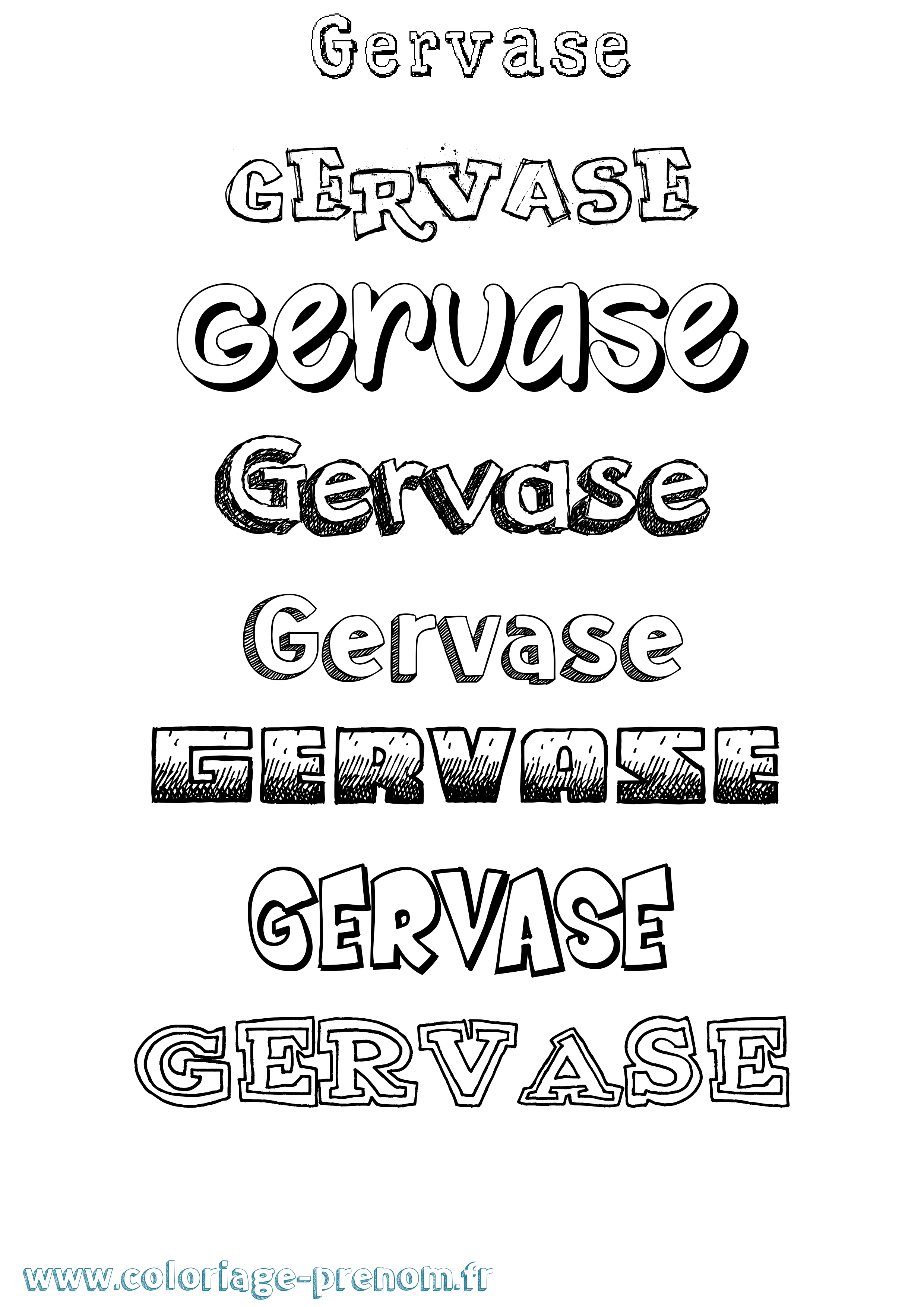 Coloriage Gervase Dessiné Coloriage prénom Gervase Dessiné