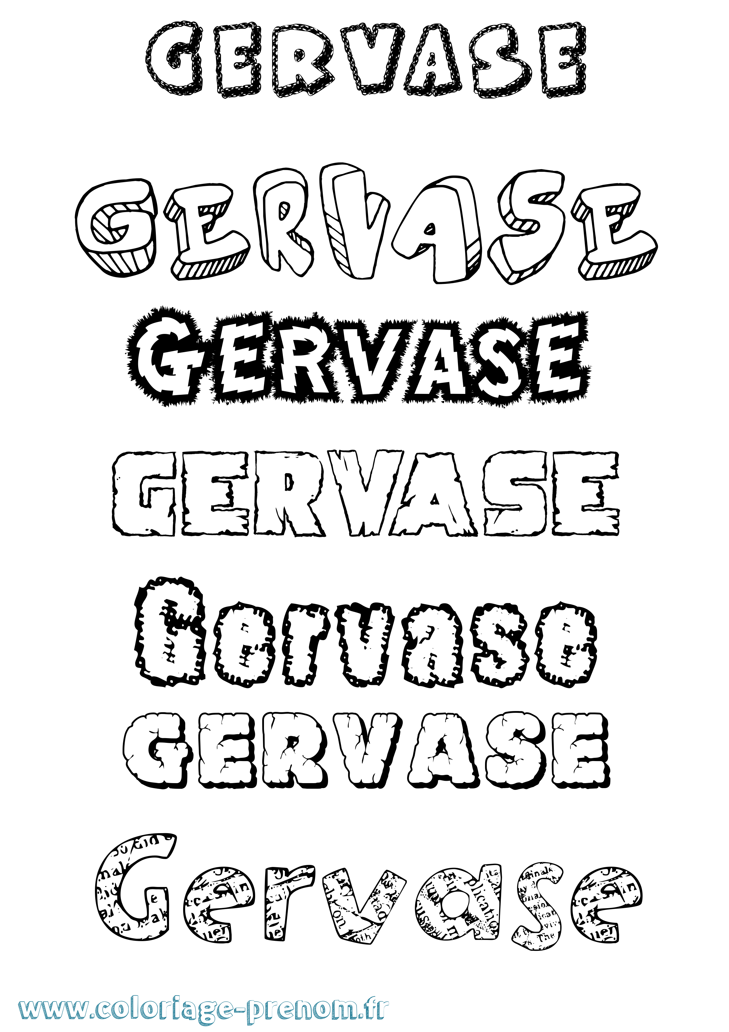 Coloriage Gervase Destructuré Coloriage prénom Gervase Destructuré