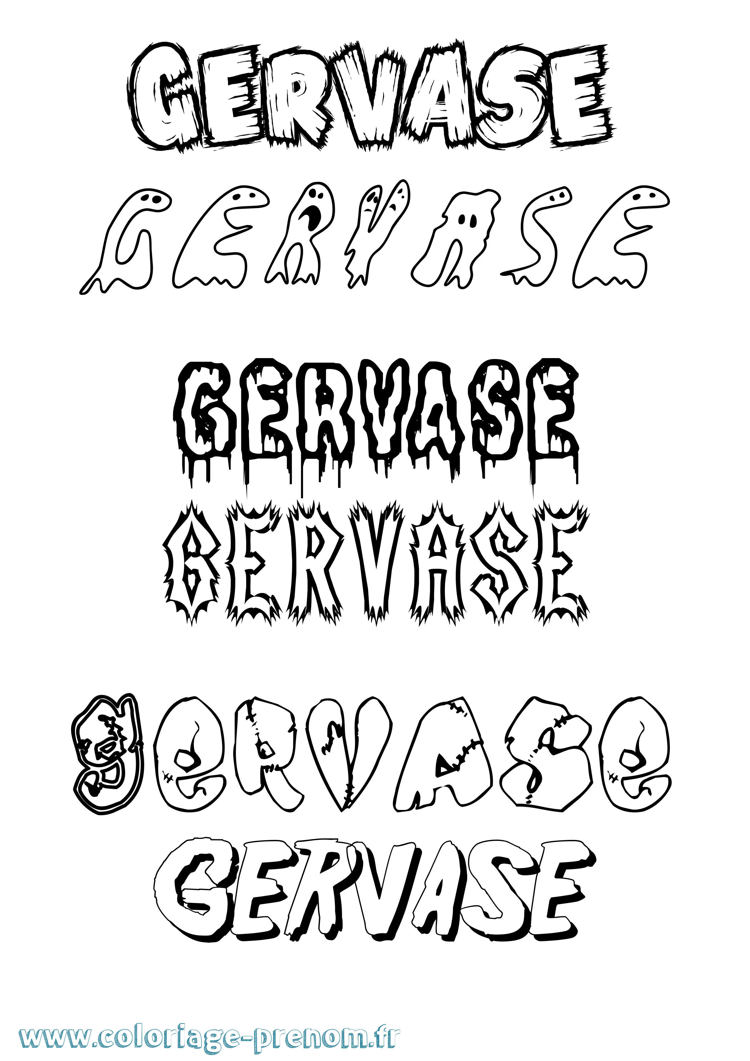 Coloriage Gervase Frisson Coloriage prénom Gervase Frisson