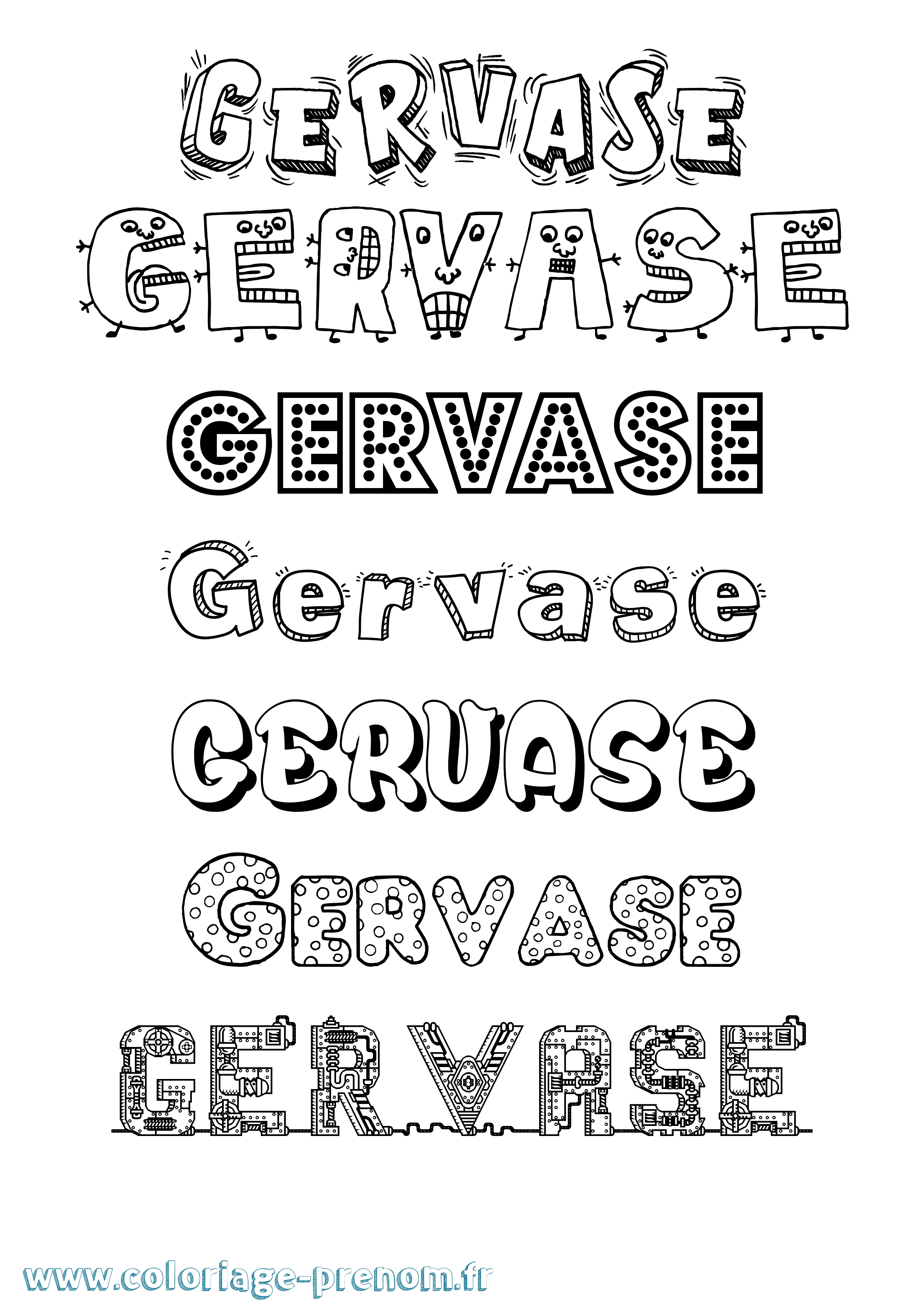 Coloriage Gervase Fun Coloriage prénom Gervase Fun