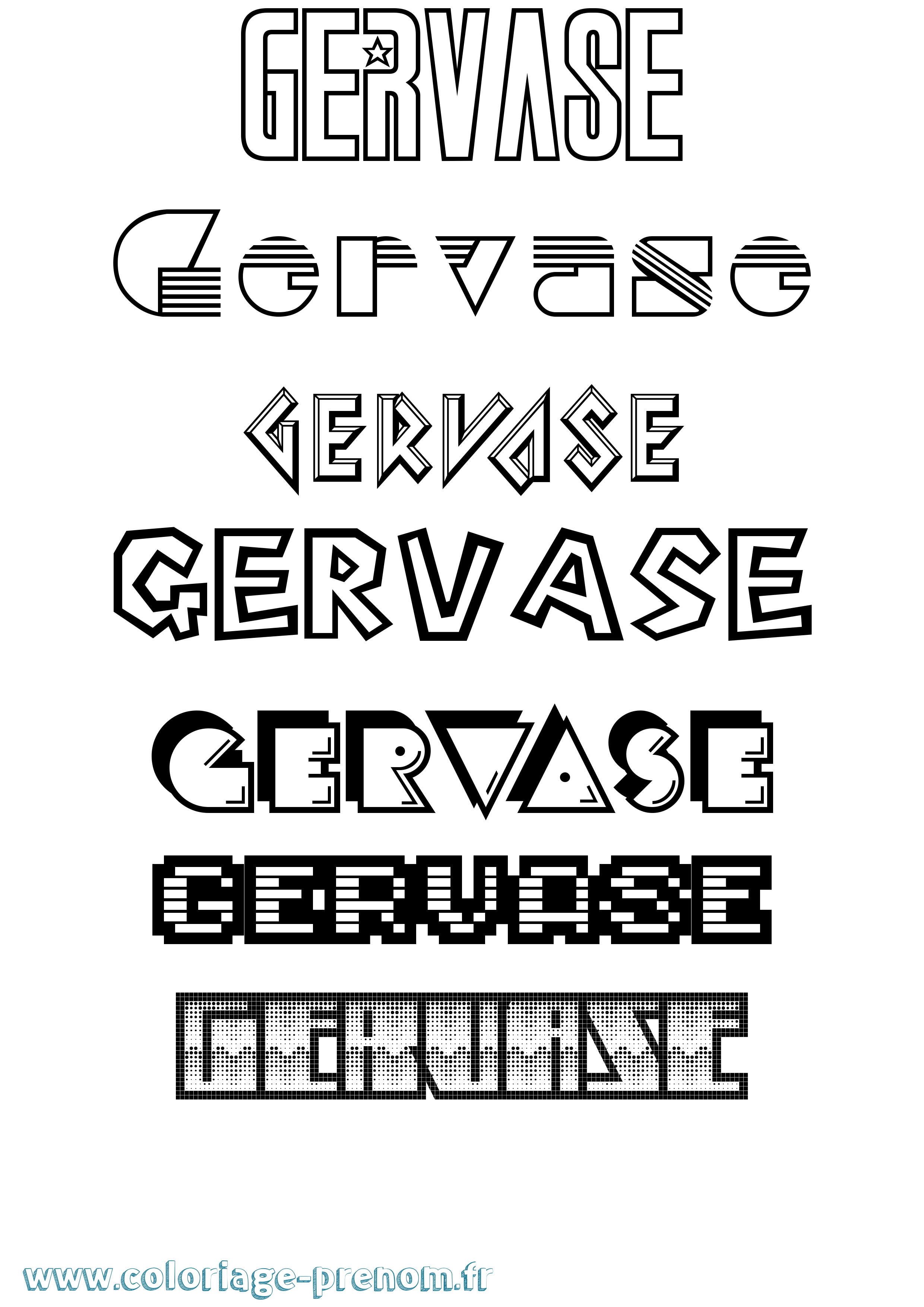 Coloriage Gervase Jeux Vidéos Coloriage prénom Gervase Jeux Vidéos