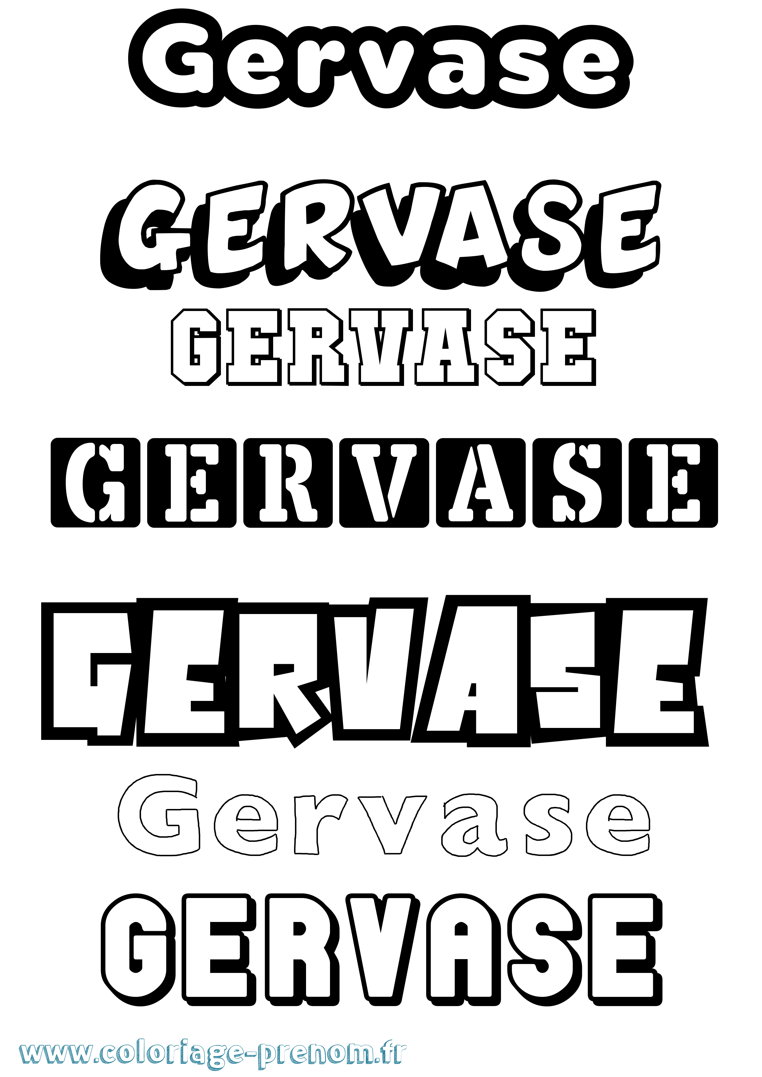 Coloriage Gervase Simple Coloriage prénom Gervase Simple