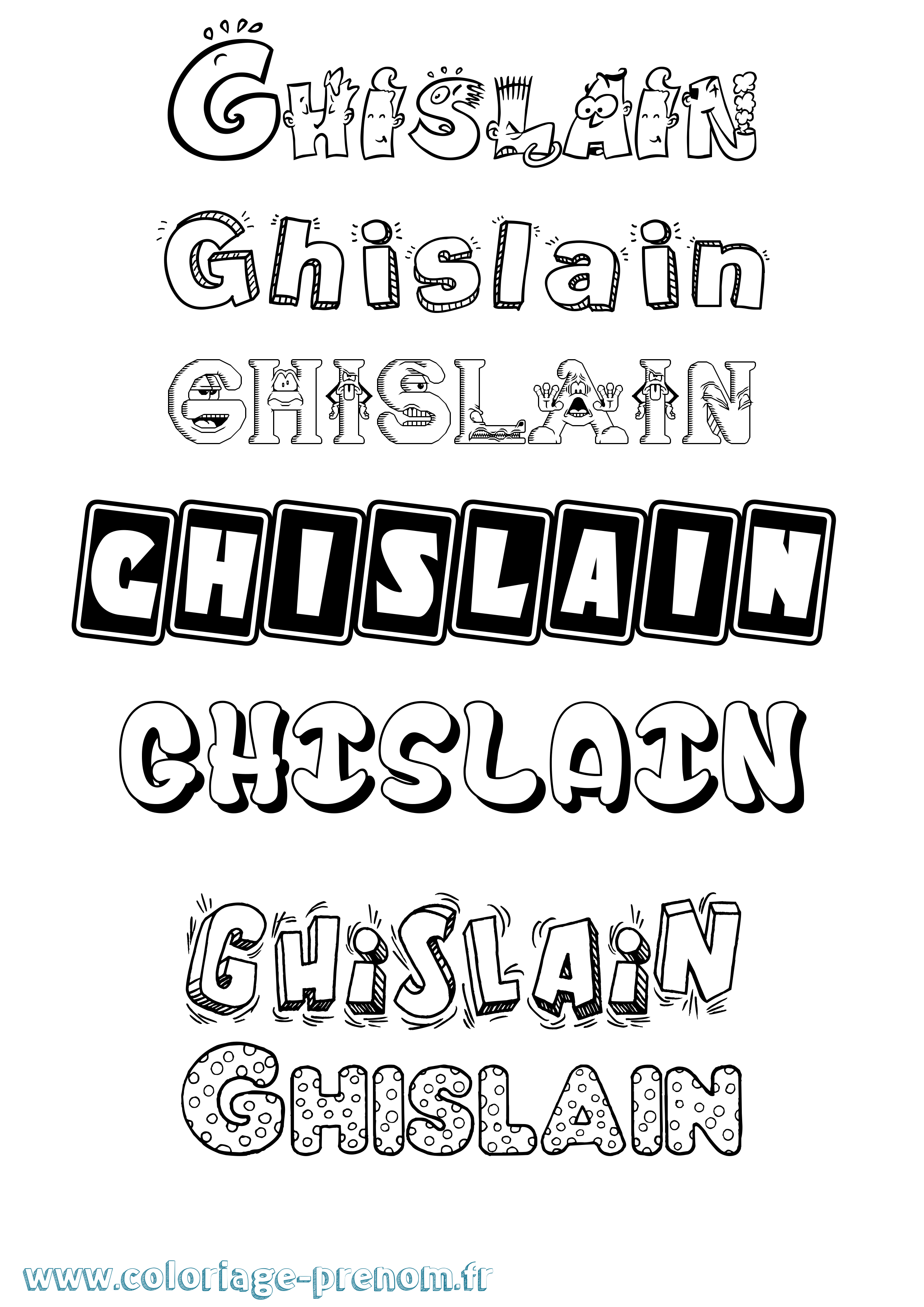 Coloriage Ghislain Fun Coloriage prénom Ghislain Fun