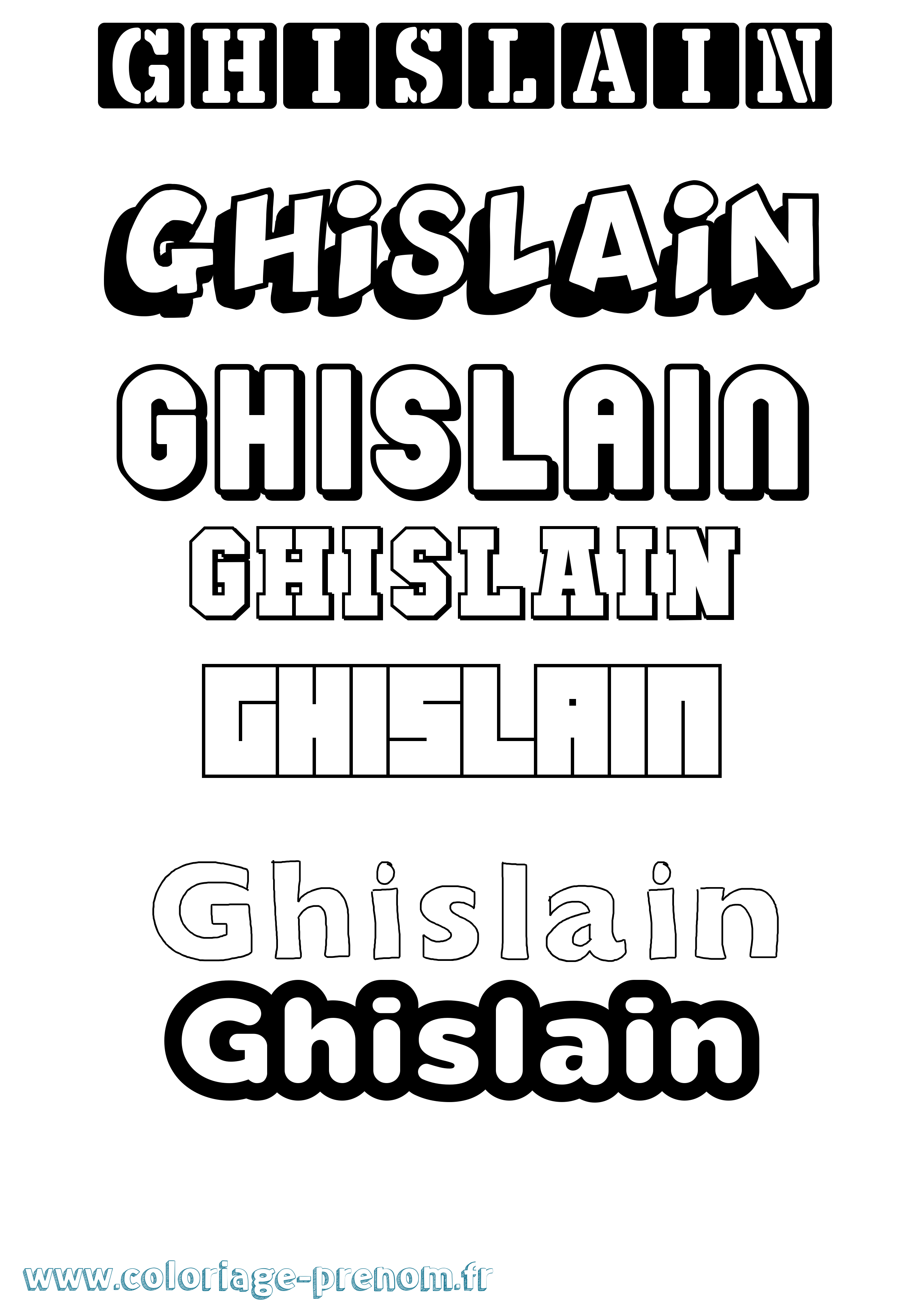 Coloriage Ghislain Simple Coloriage prénom Ghislain Simple