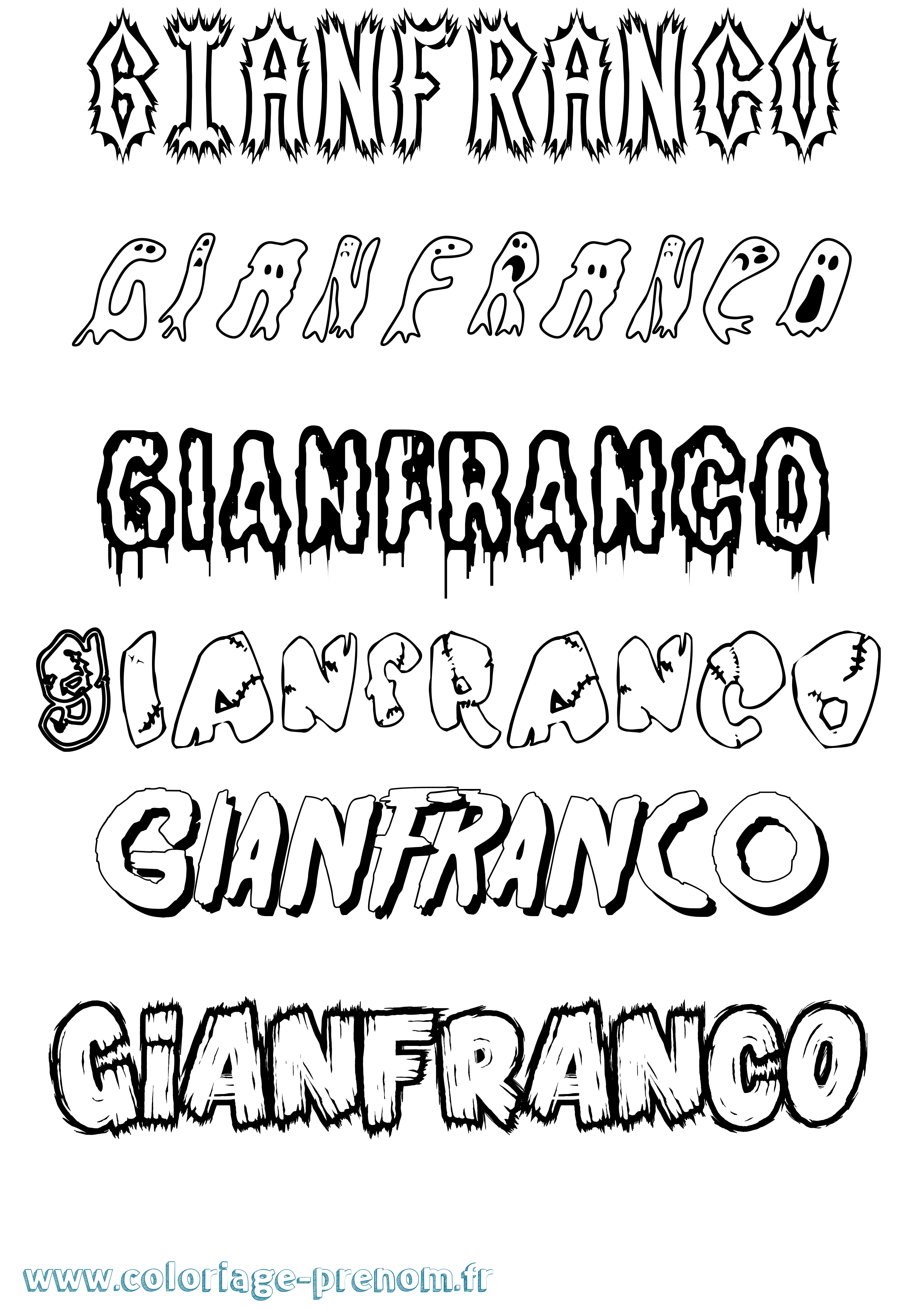 Coloriage Gianfranco Frisson Coloriage prénom Gianfranco Frisson