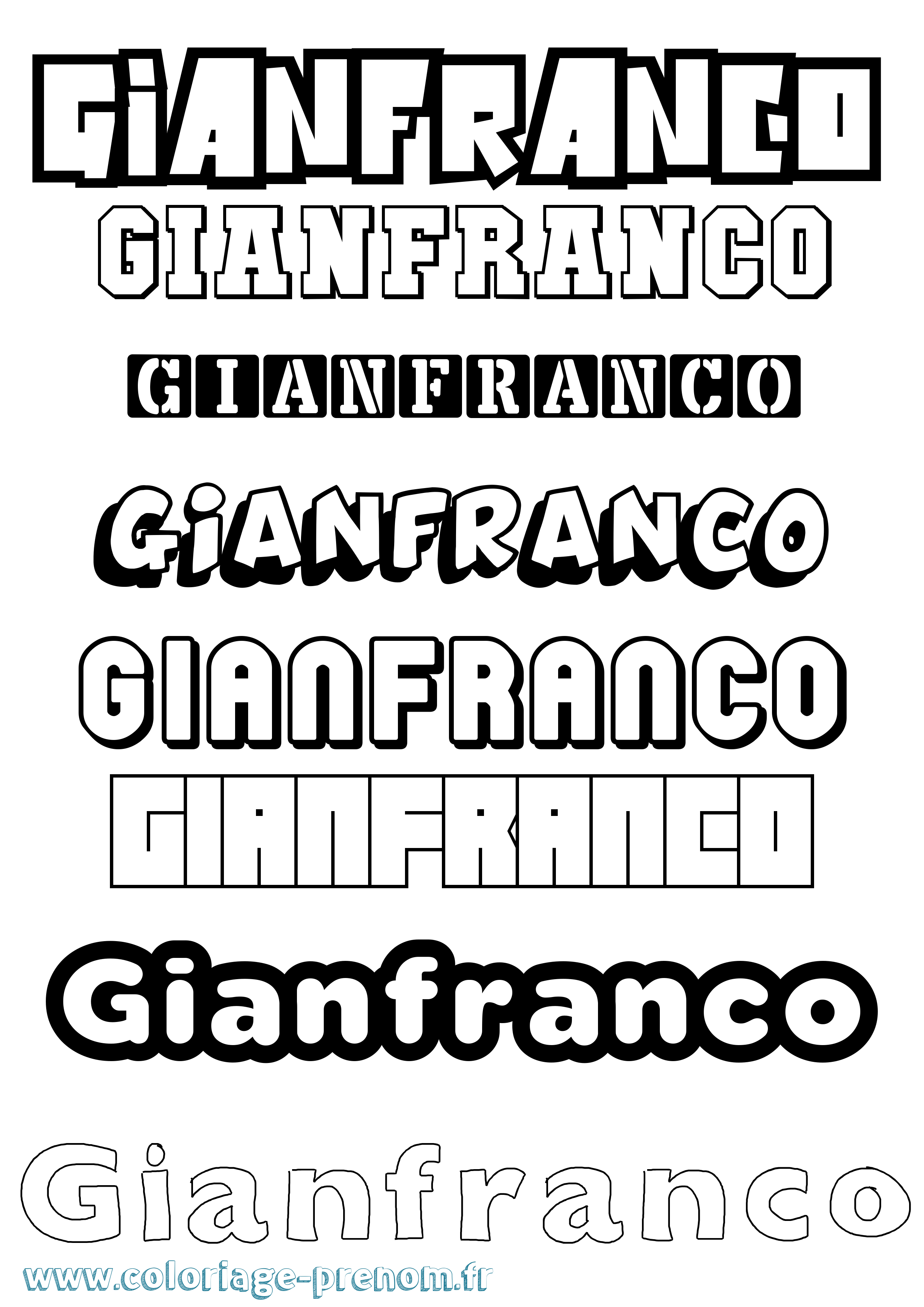Coloriage Gianfranco Simple Coloriage prénom Gianfranco Simple