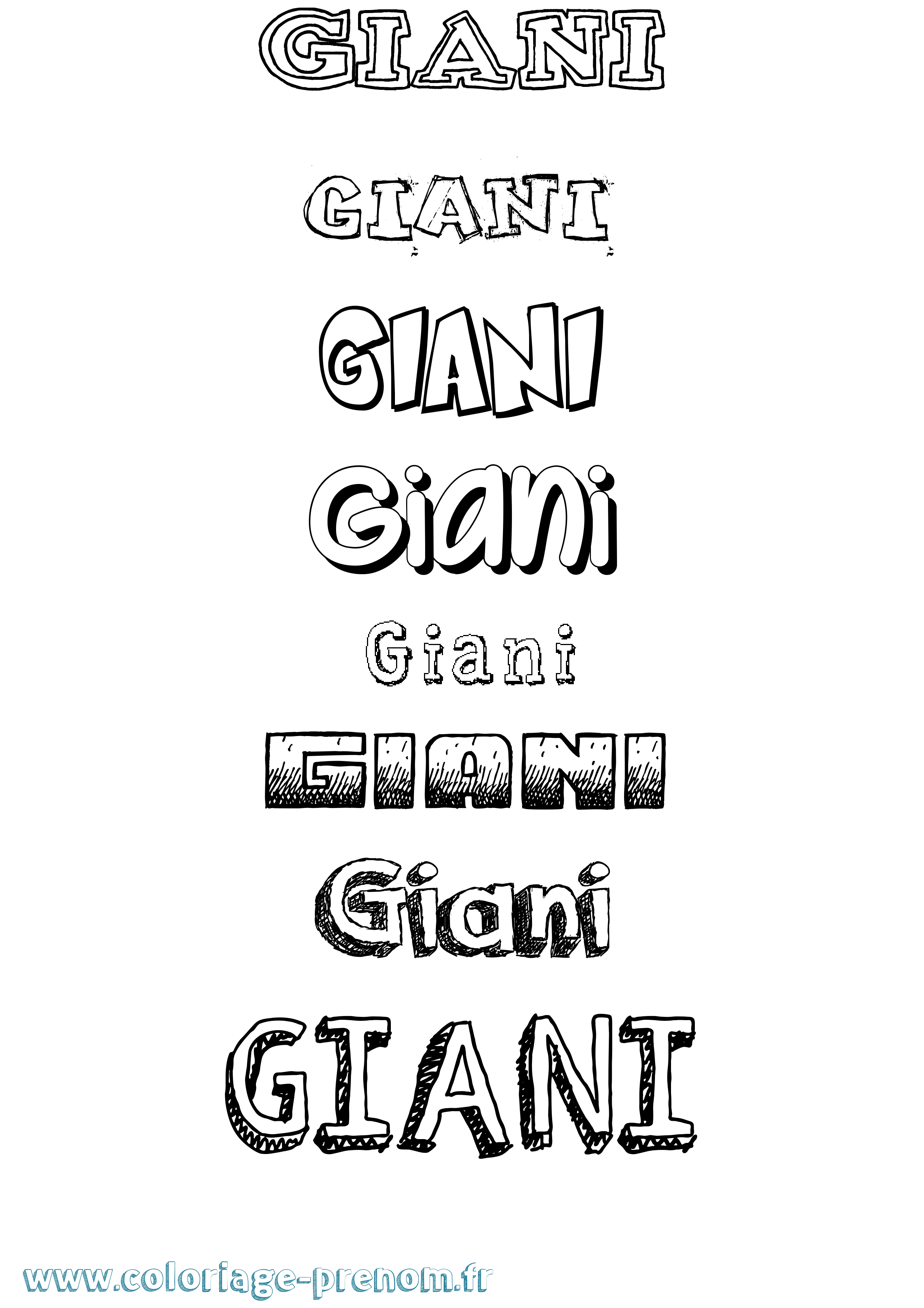 Coloriage Giani Dessiné Coloriage prénom Giani Dessiné