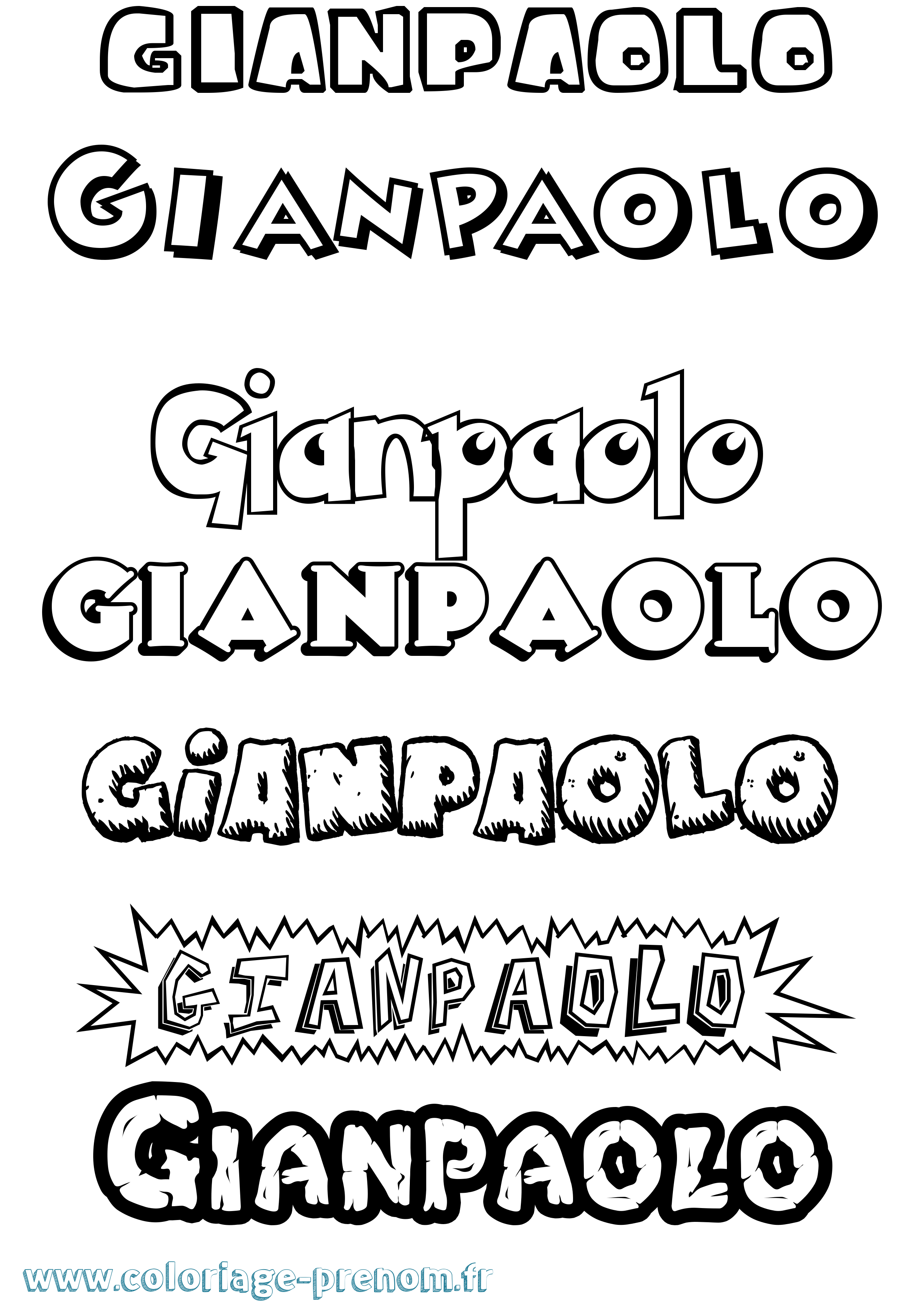 Coloriage Gianpaolo Dessin Animé Coloriage prénom Gianpaolo Dessin Animé