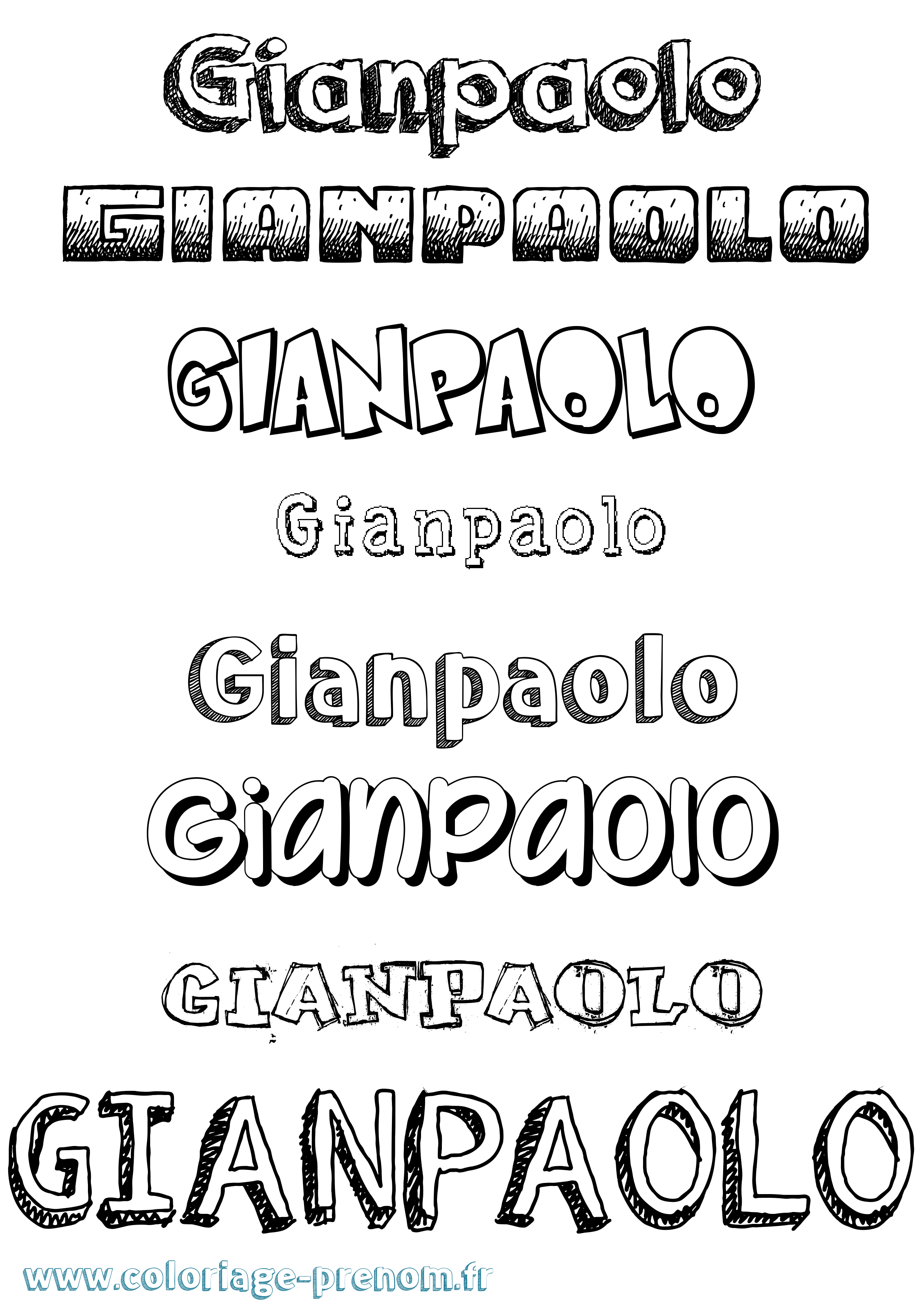 Coloriage Gianpaolo Dessiné Coloriage prénom Gianpaolo Dessiné