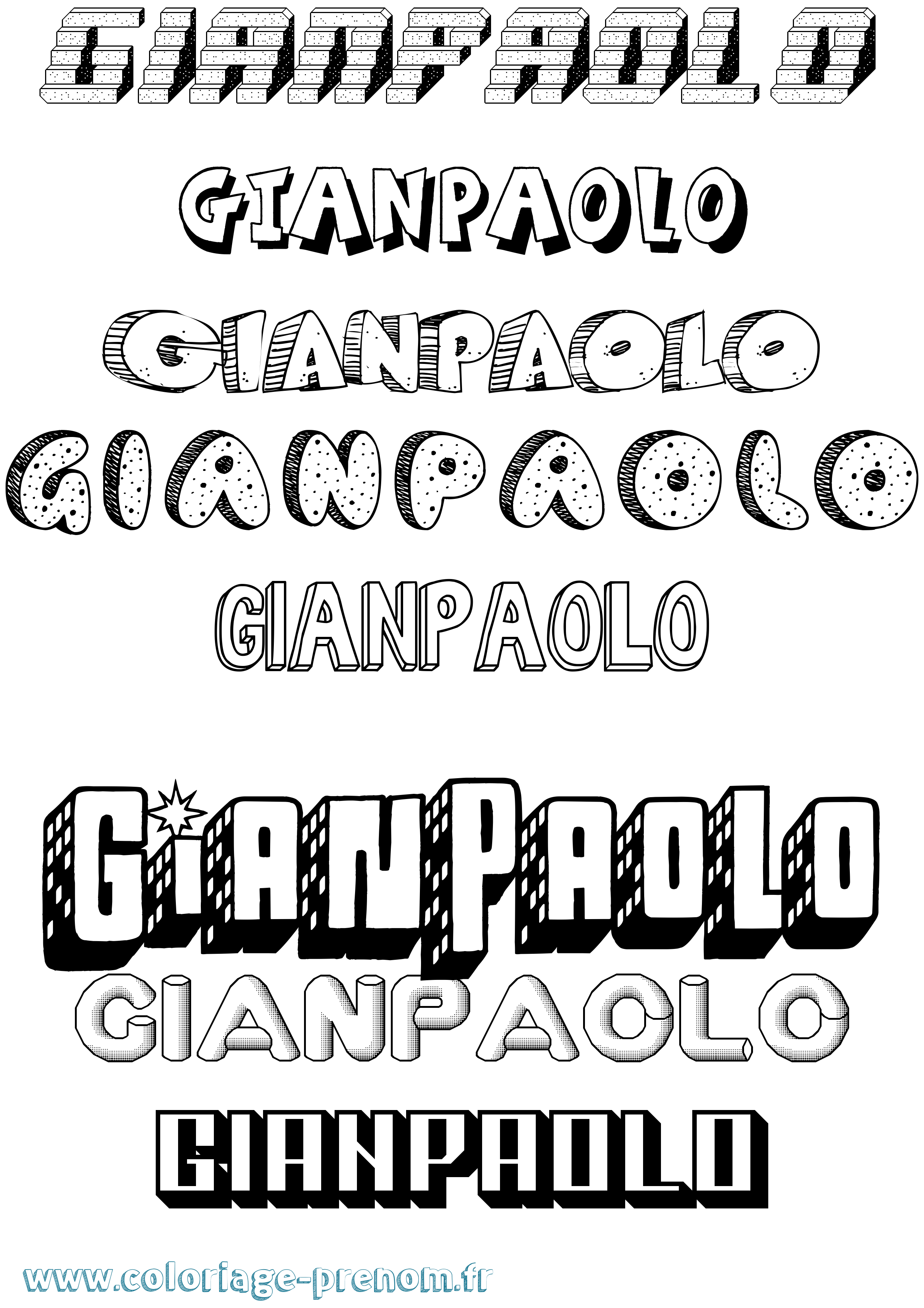 Coloriage Gianpaolo Effet 3D Coloriage prénom Gianpaolo Effet 3D