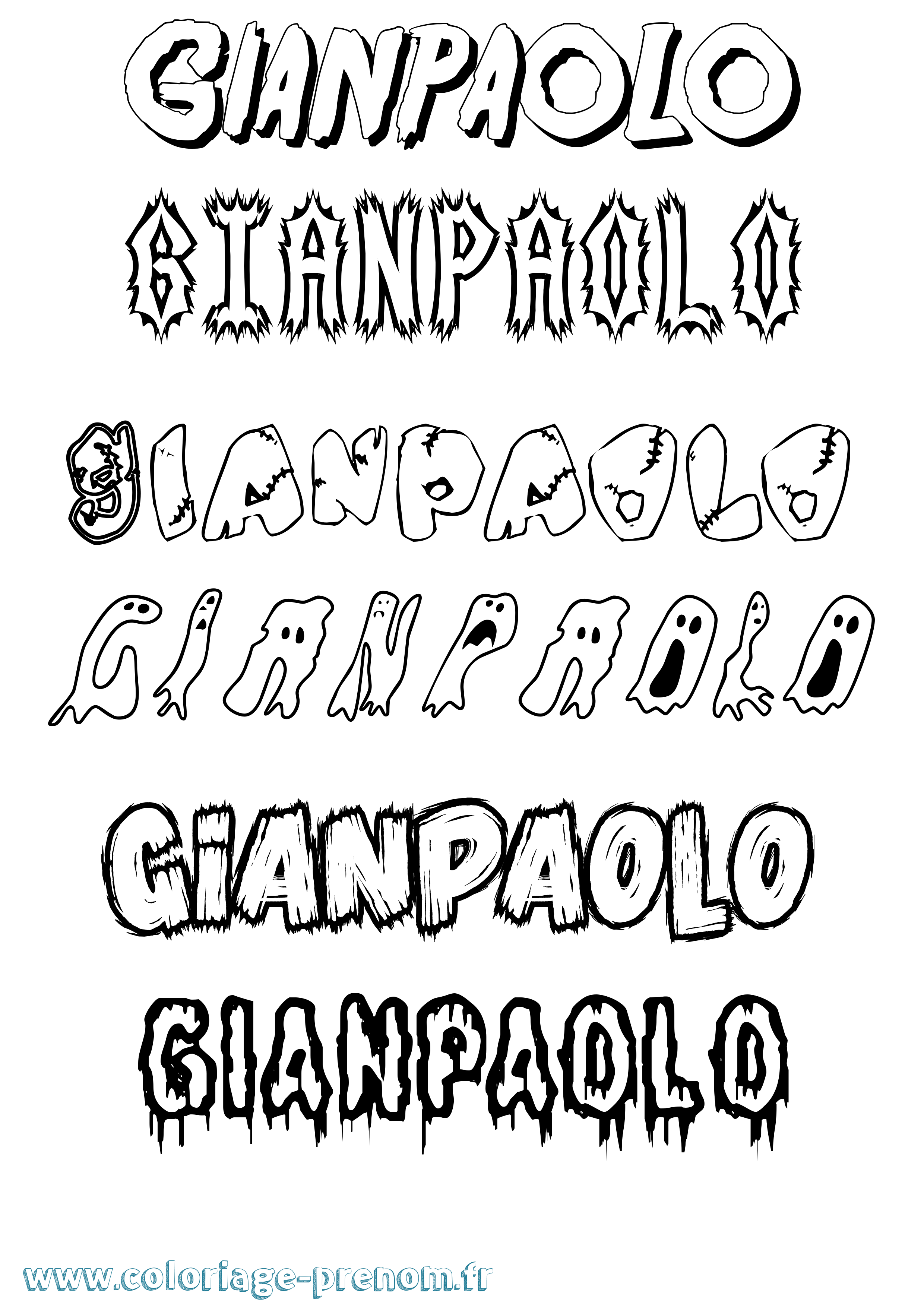 Coloriage Gianpaolo Frisson Coloriage prénom Gianpaolo Frisson