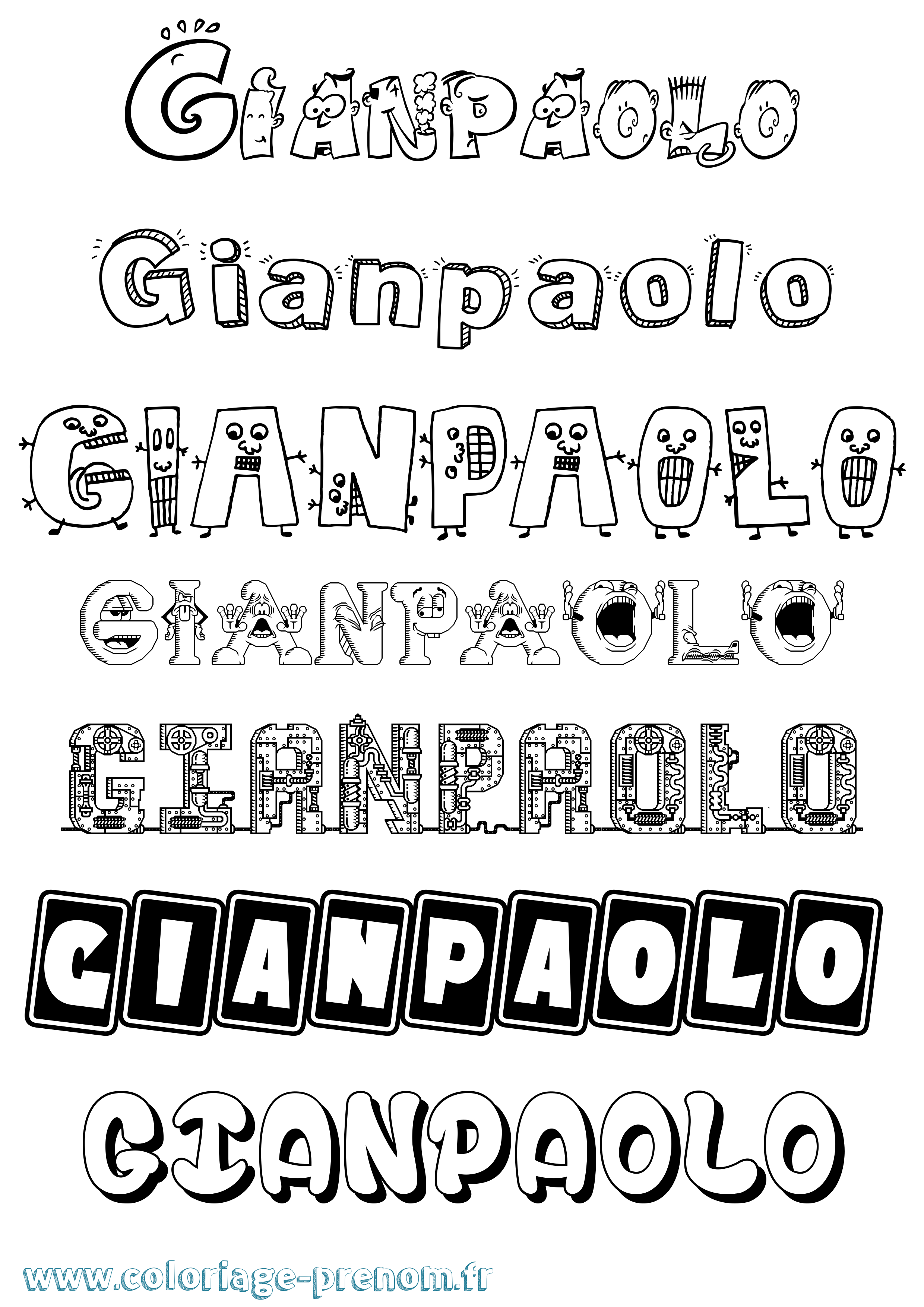 Coloriage Gianpaolo Fun Coloriage prénom Gianpaolo Fun